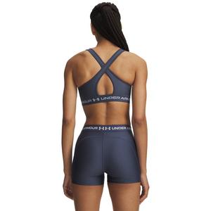 Under Armour Women's Crossback Mid Support Sports Bra - Grey/Blue - GREY/BLUE