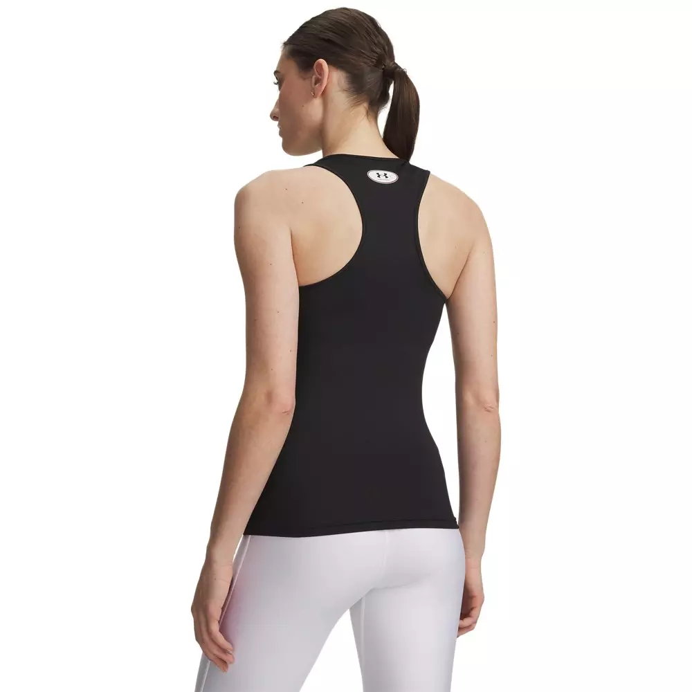 Under Armour Women's HeatGear Compression Tank - Black/White - BLACK/WHITE