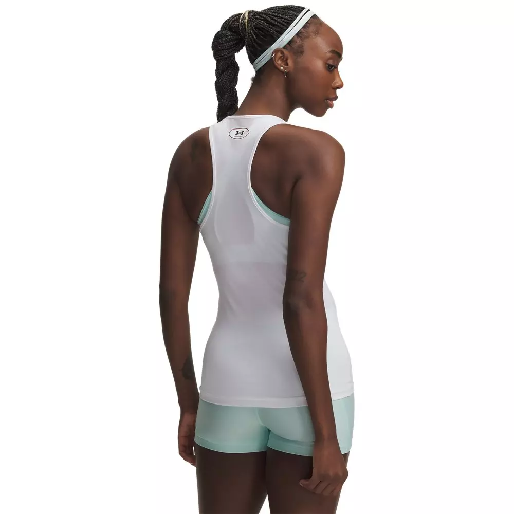 Under Armour Women's HeatGear Compression Tank - White/Grey - WHITE/GREY