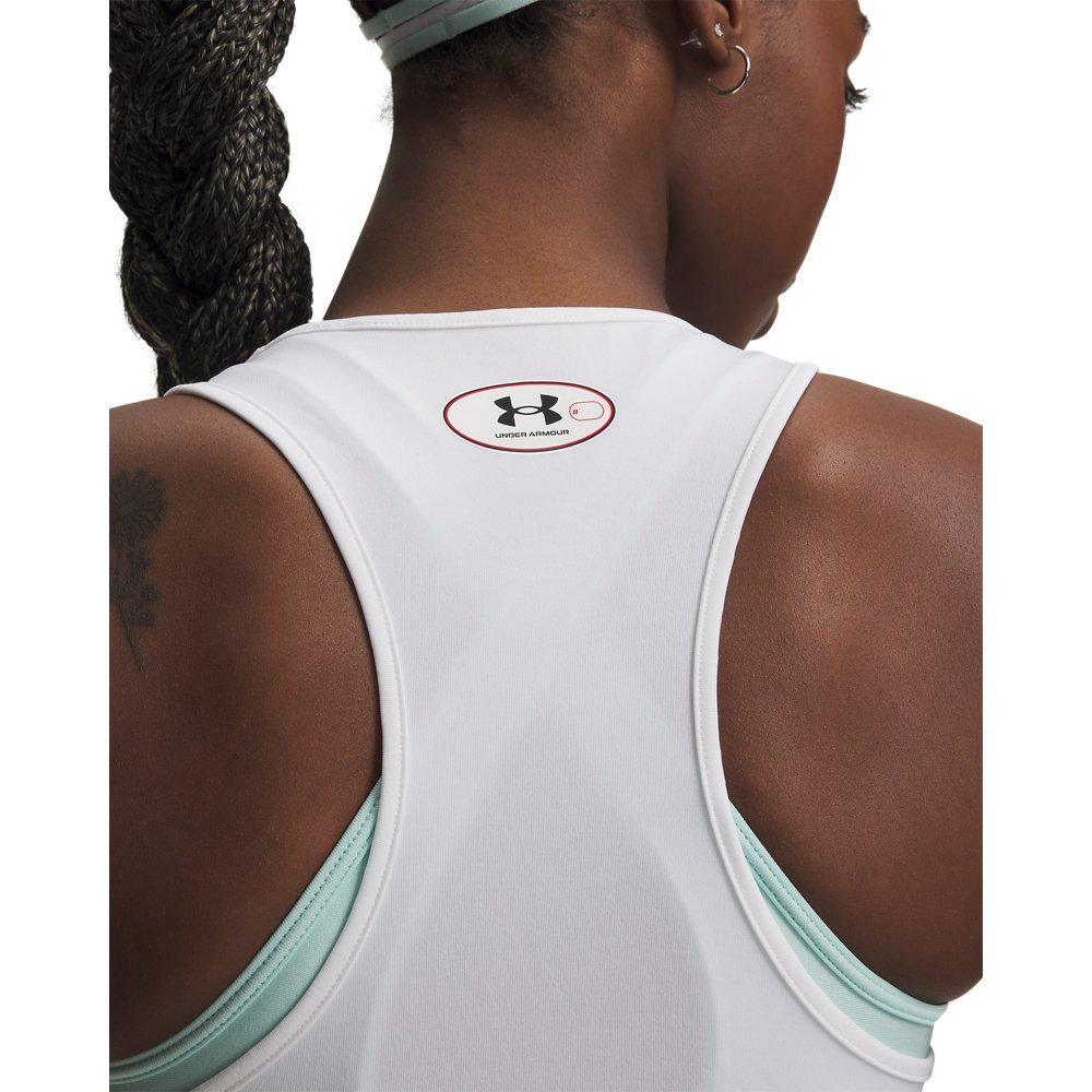Under Armour Women's HeatGear Compression Tank - White/Grey - WHITE/GREY