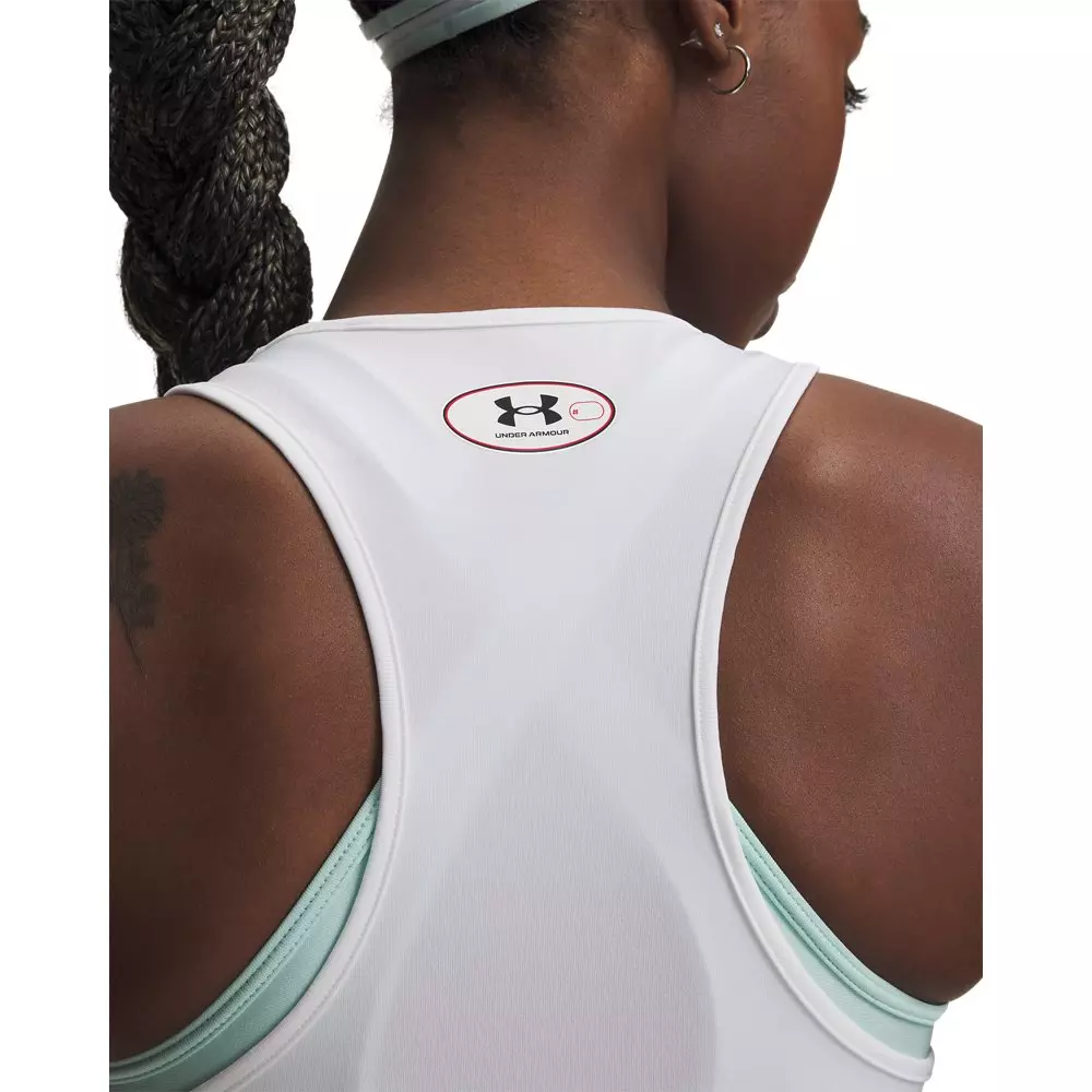 Under Armour Women's HeatGear Compression Tank - White/Grey - WHITE/GREY