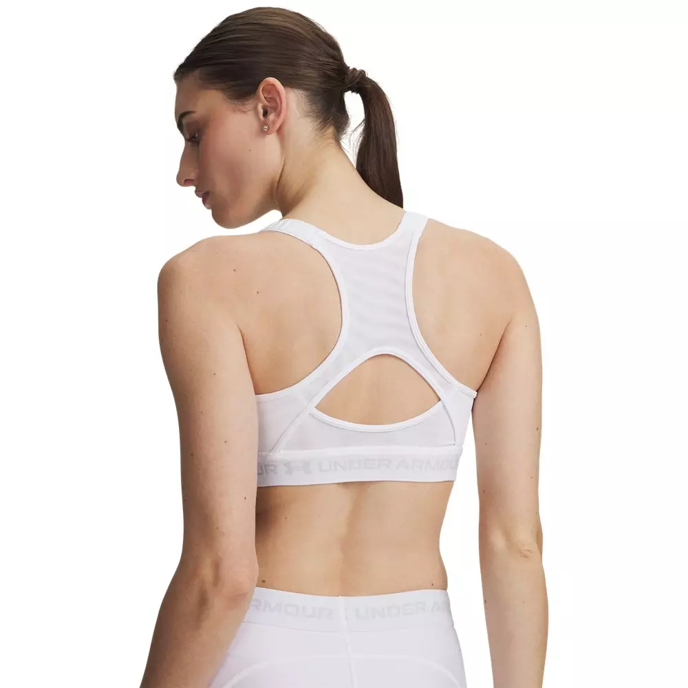 Under Armour Women's HeatGear Crossback High Support Sports Bra - White/Grey - WHITE/GREY