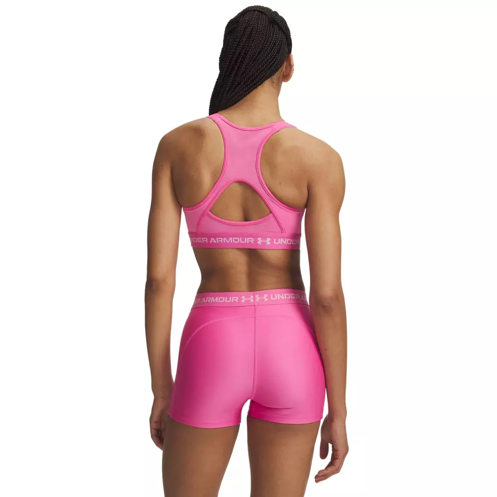 Under Armour Women's HeatGear Crossback High Support Sports Bra - Pink - PINK