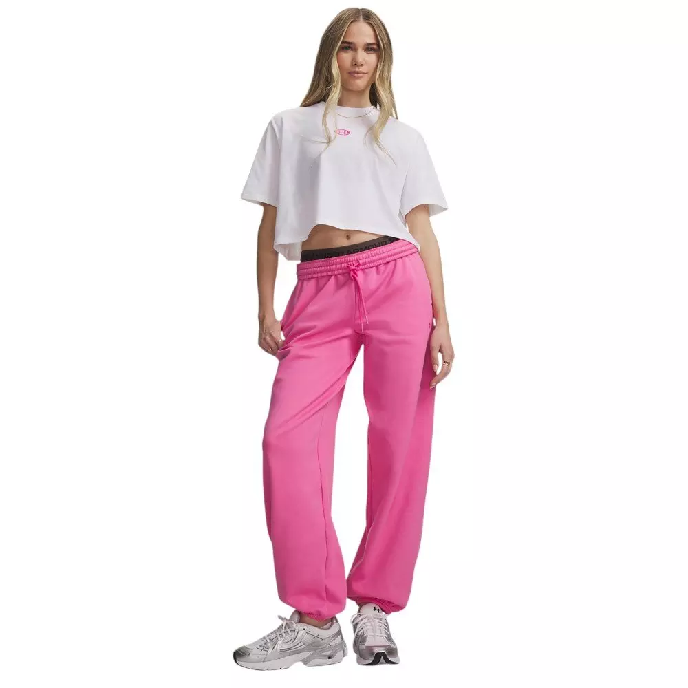 Under Armour Women's Icon Fleece Reinvented Gym Pants - Pink - PINK