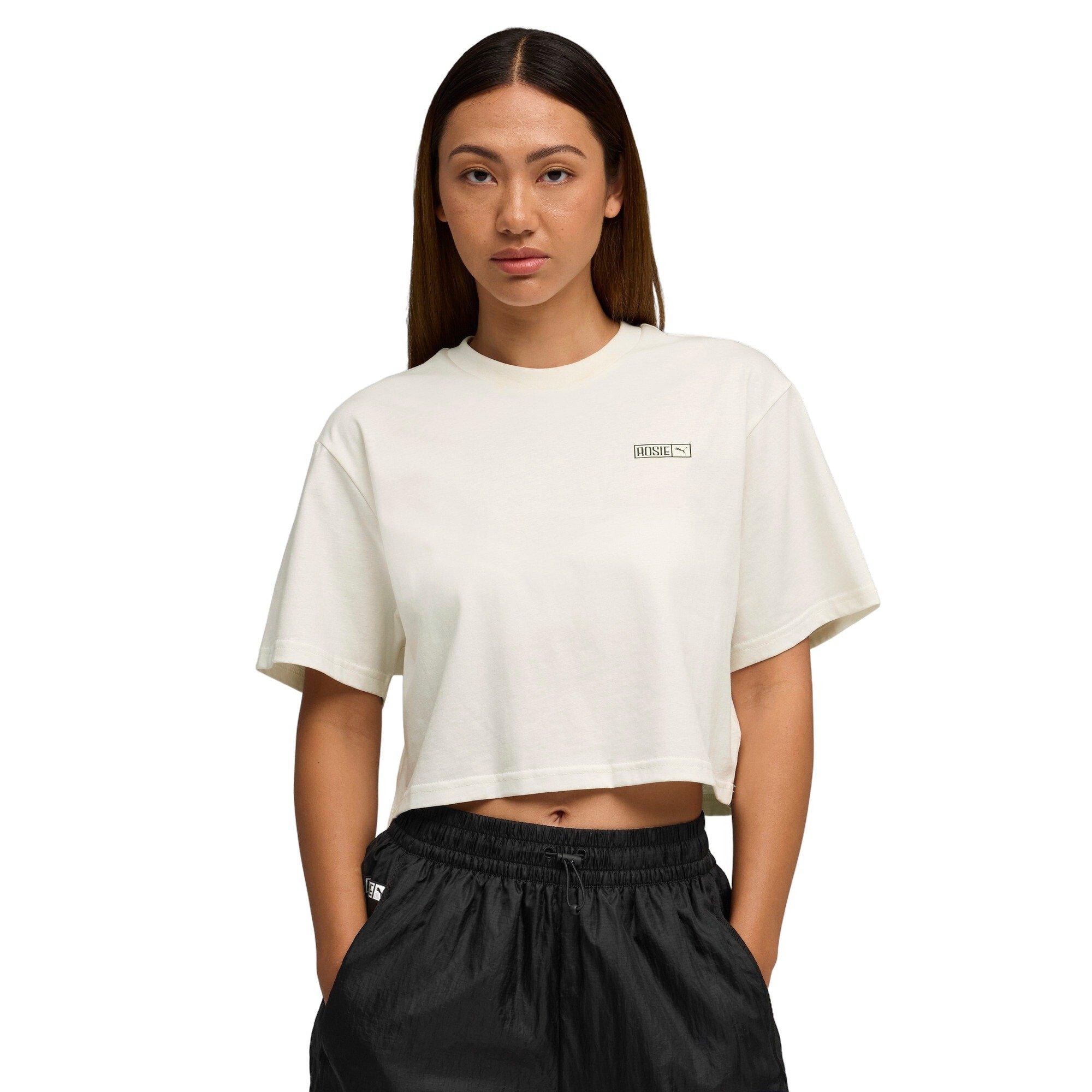 PUMA Women's PUMA x ROS&Eacute; Relaxed Tee - White - WHITE Thumbnail View 1