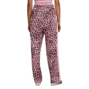PUMA Women's T7 Leopard Luxe Animal Print Straight Sweatpants -Pink/Red