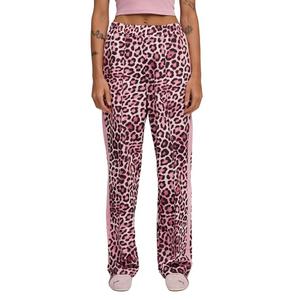 PUMA Women's T7 Leopard Luxe Animal Print Straight Sweatpants -Pink/Red