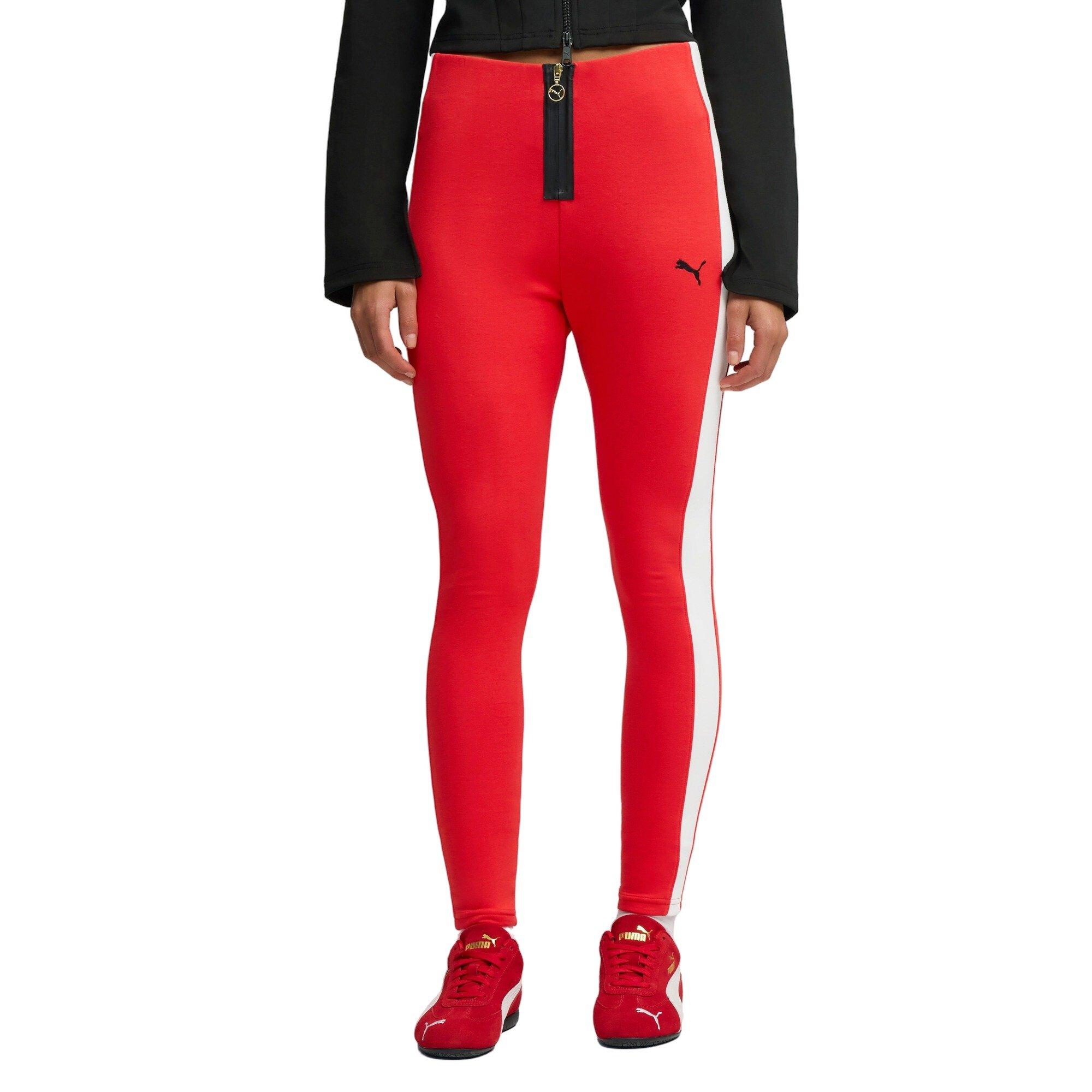 PUMA Women's T7 Zip Leggings -Red/White - RED/WHITE Thumbnail View 1