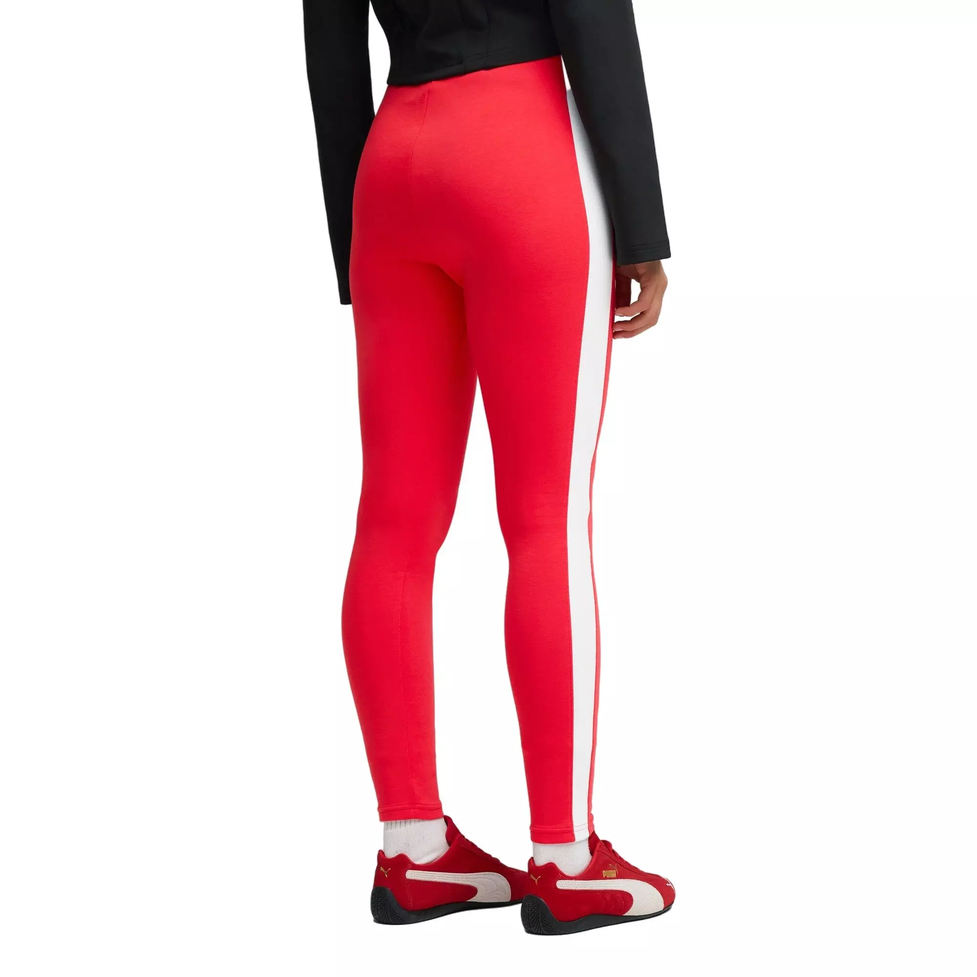 PUMA Women's T7 Zip Leggings - Red/White - RED/WHITE
