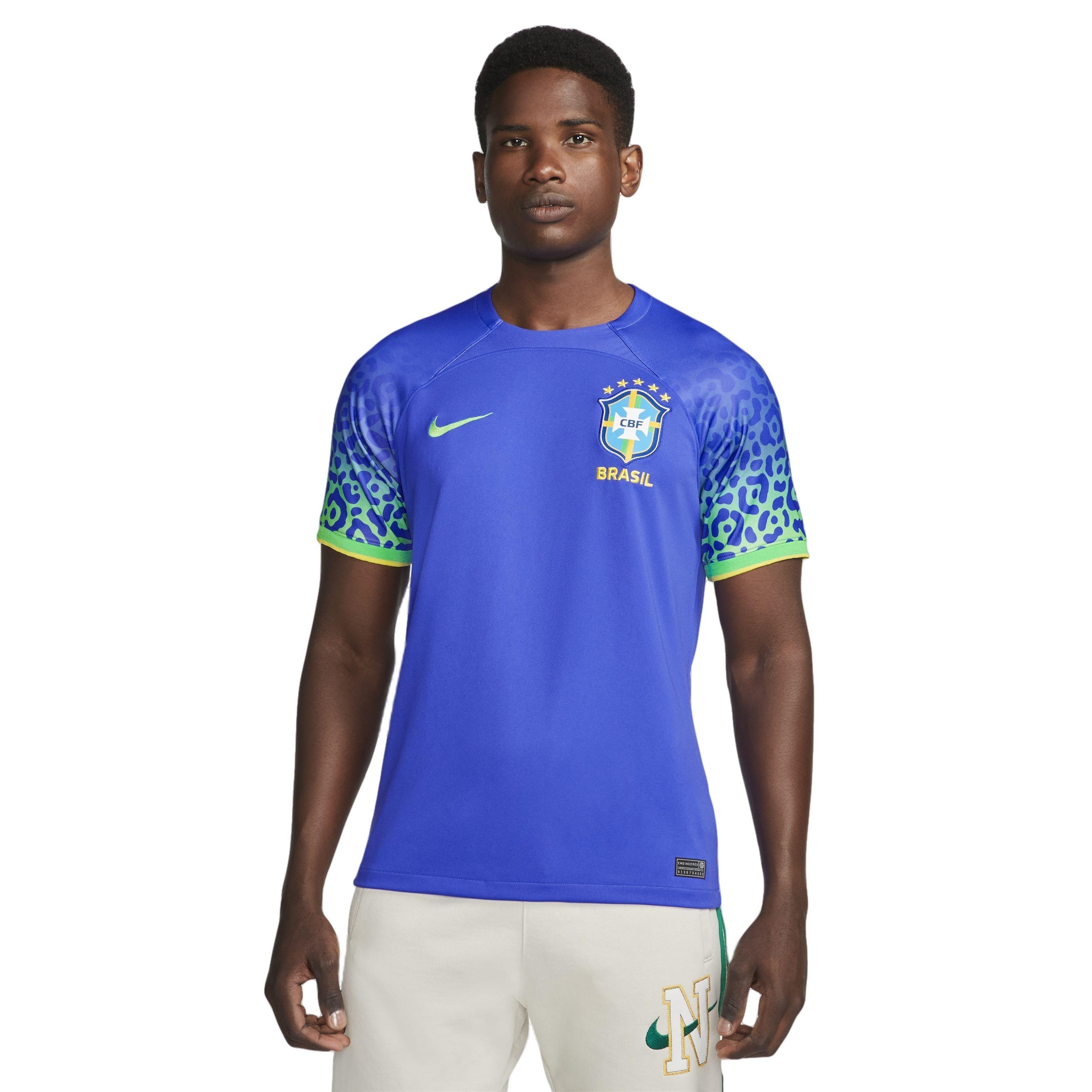 Nike Men's Brazil 2022/23 Stadium Away Dri-FIT ADV Soccer Jersey-Blue - BLUE Thumbnail View 1