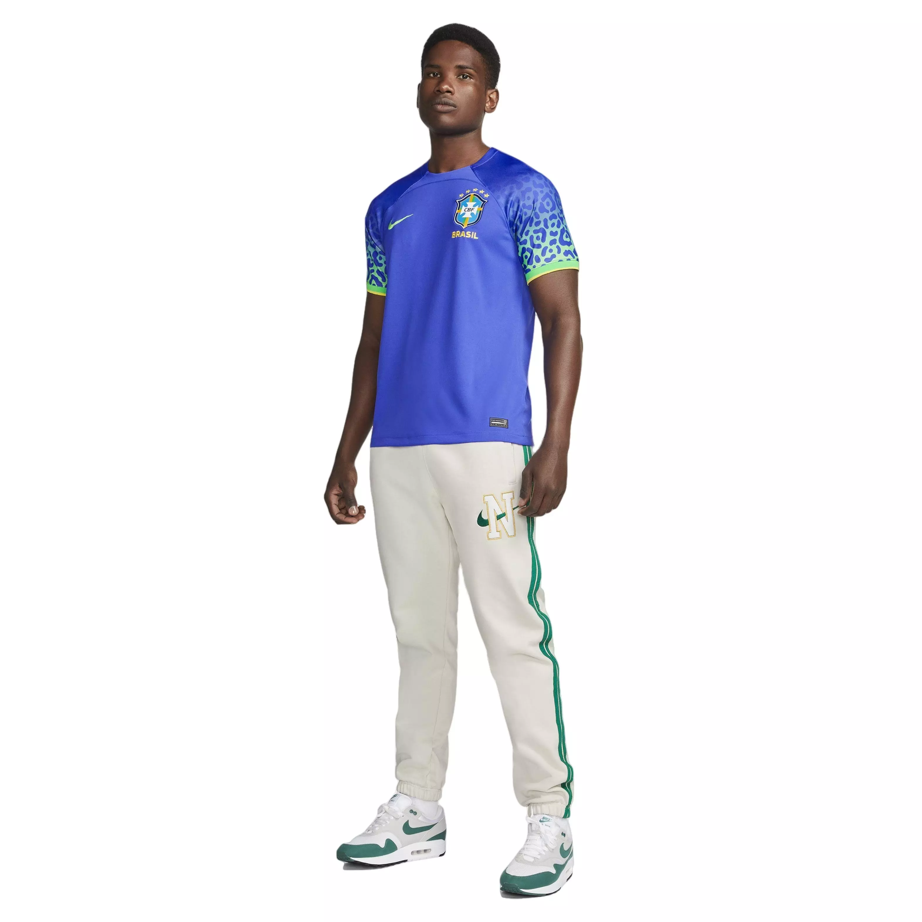 Nike Men's Brazil 2022/23 Stadium Away Dri-FIT ADV Soccer Jersey-Blue - BLUE