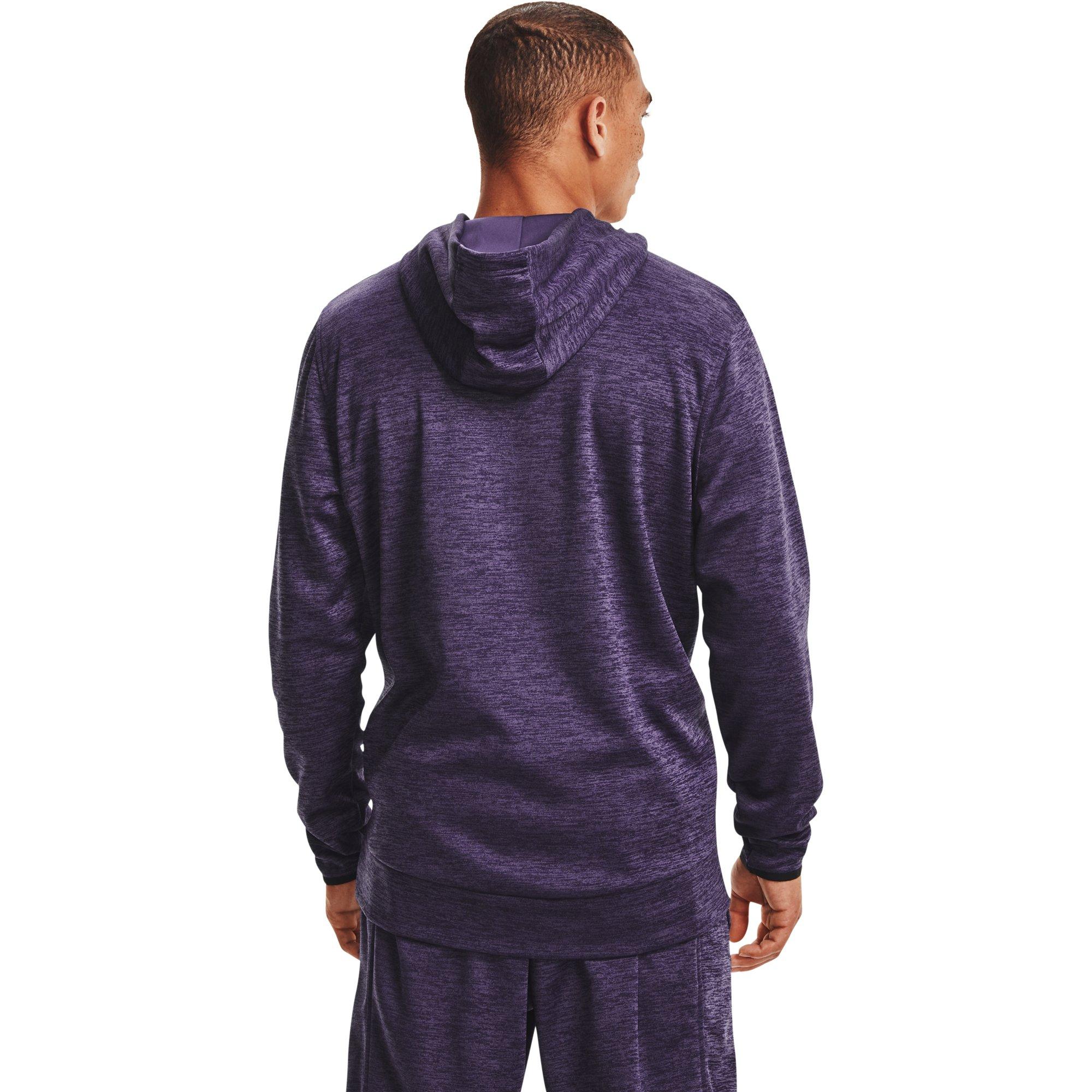 Under Armour Men's Purple/Black Armour Fleece&reg; Twist Hoodie - PURPLE/BLACK Thumbnail View 2