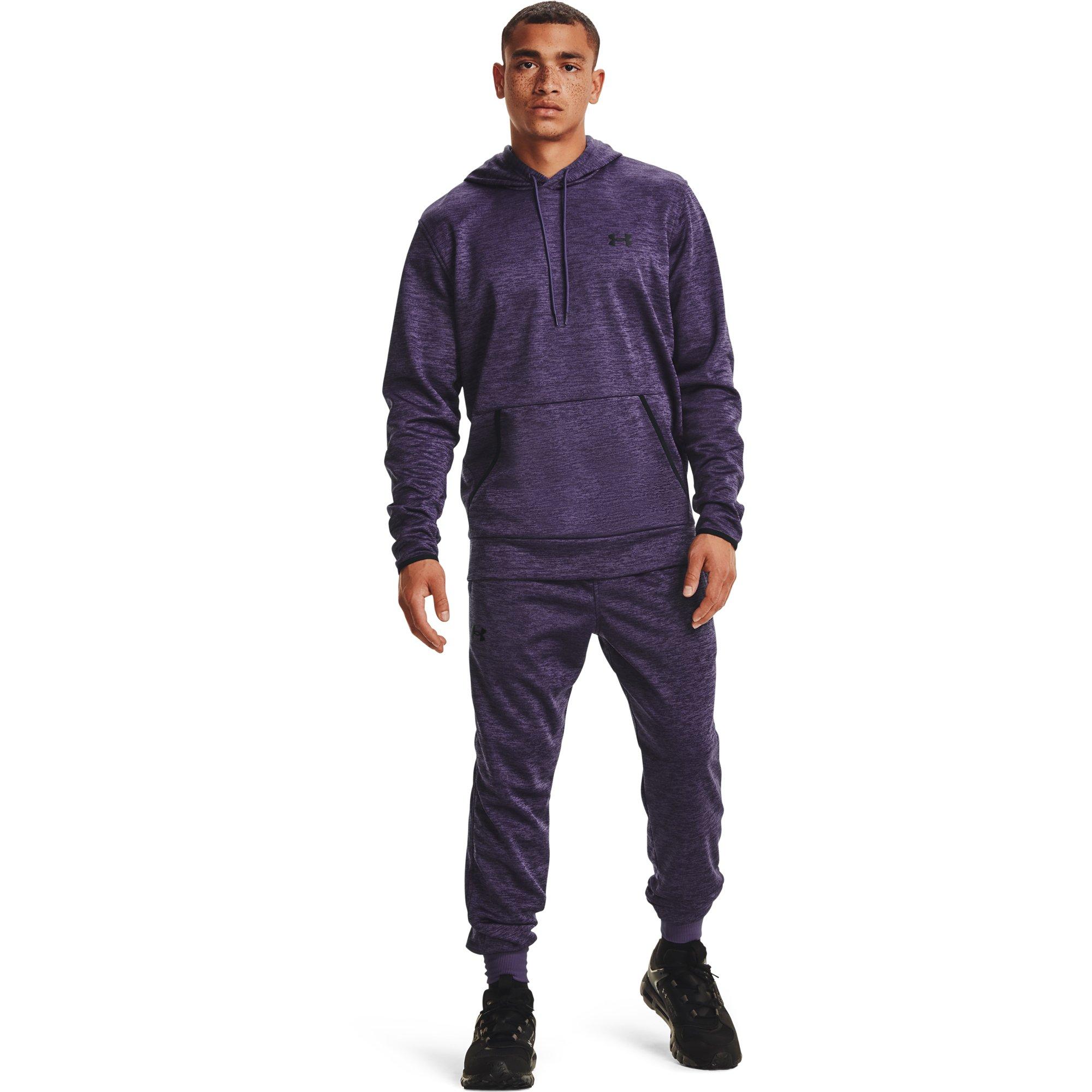 Under Armour Men's Purple/Black Armour Fleece&reg; Twist Hoodie - PURPLE/BLACK Thumbnail View 3