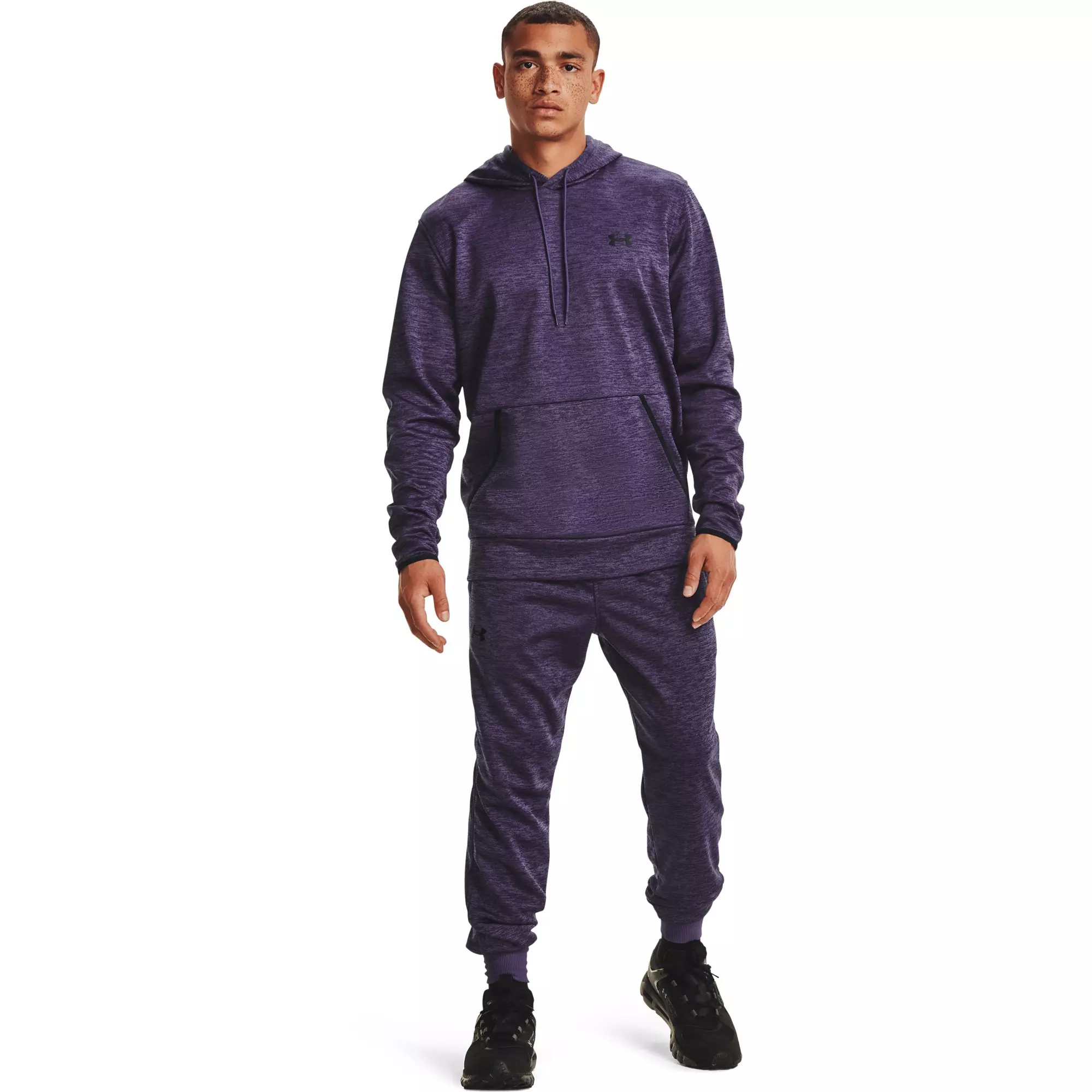 Under Armour Men's Purple/Black Armour Fleece&reg; Twist Hoodie - PURPLE/BLACK