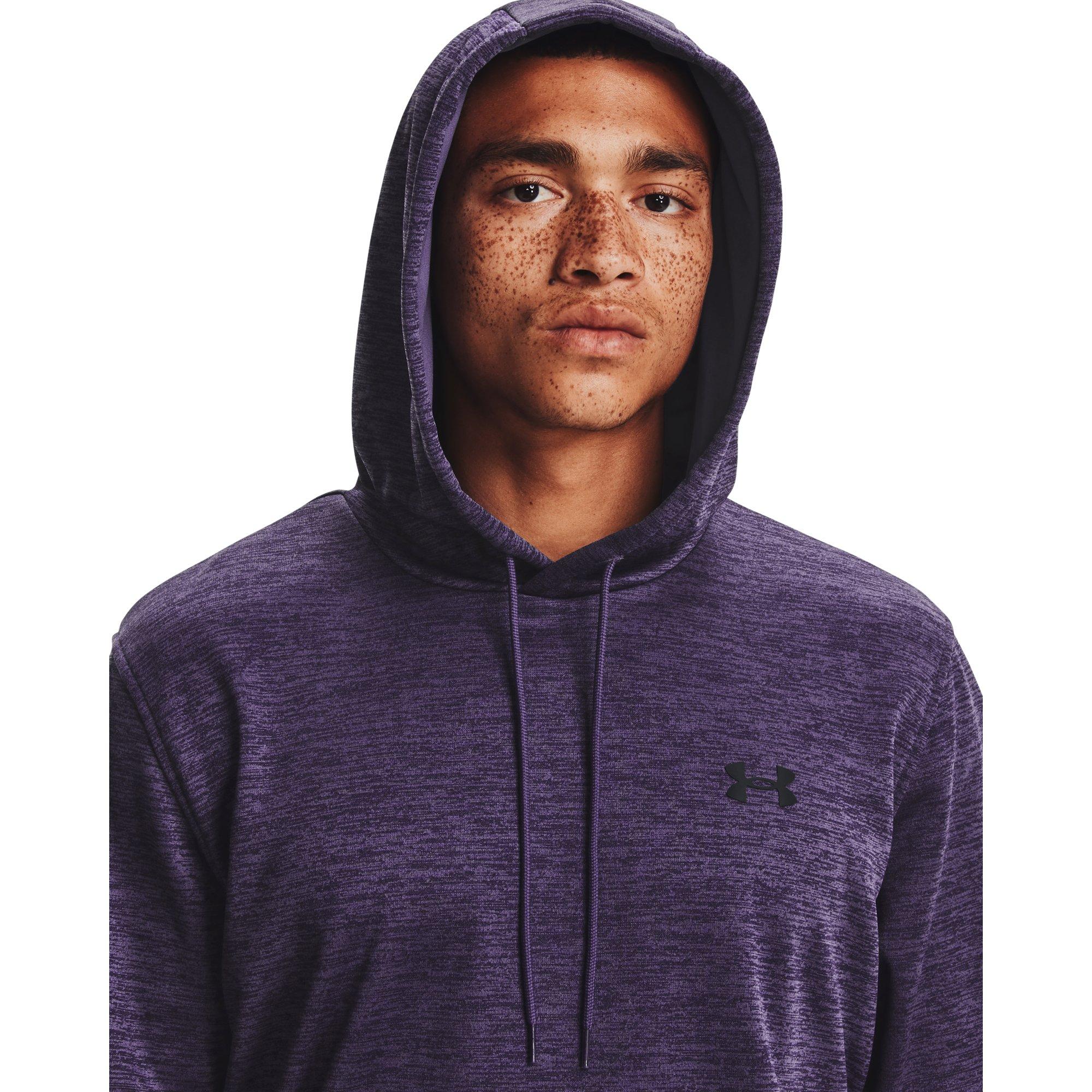 Under Armour Men's Purple/Black Armour Fleece&reg; Twist Hoodie - PURPLE/BLACK Thumbnail View 4