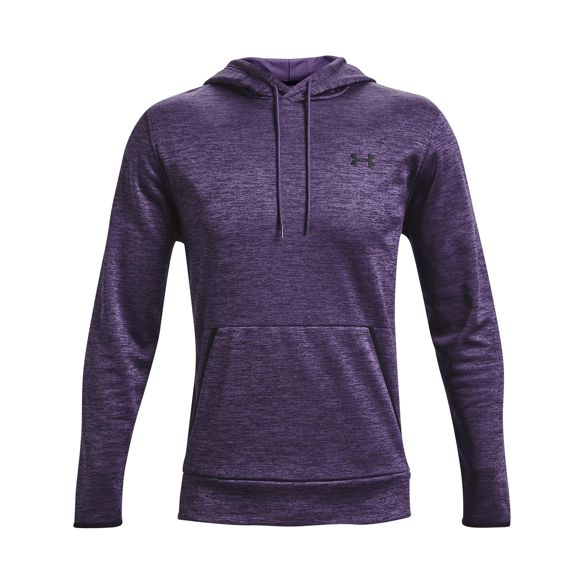 Under Armour Men's Purple/Black Armour Fleece&reg; Twist Hoodie - PURPLE/BLACK Thumbnail View 5