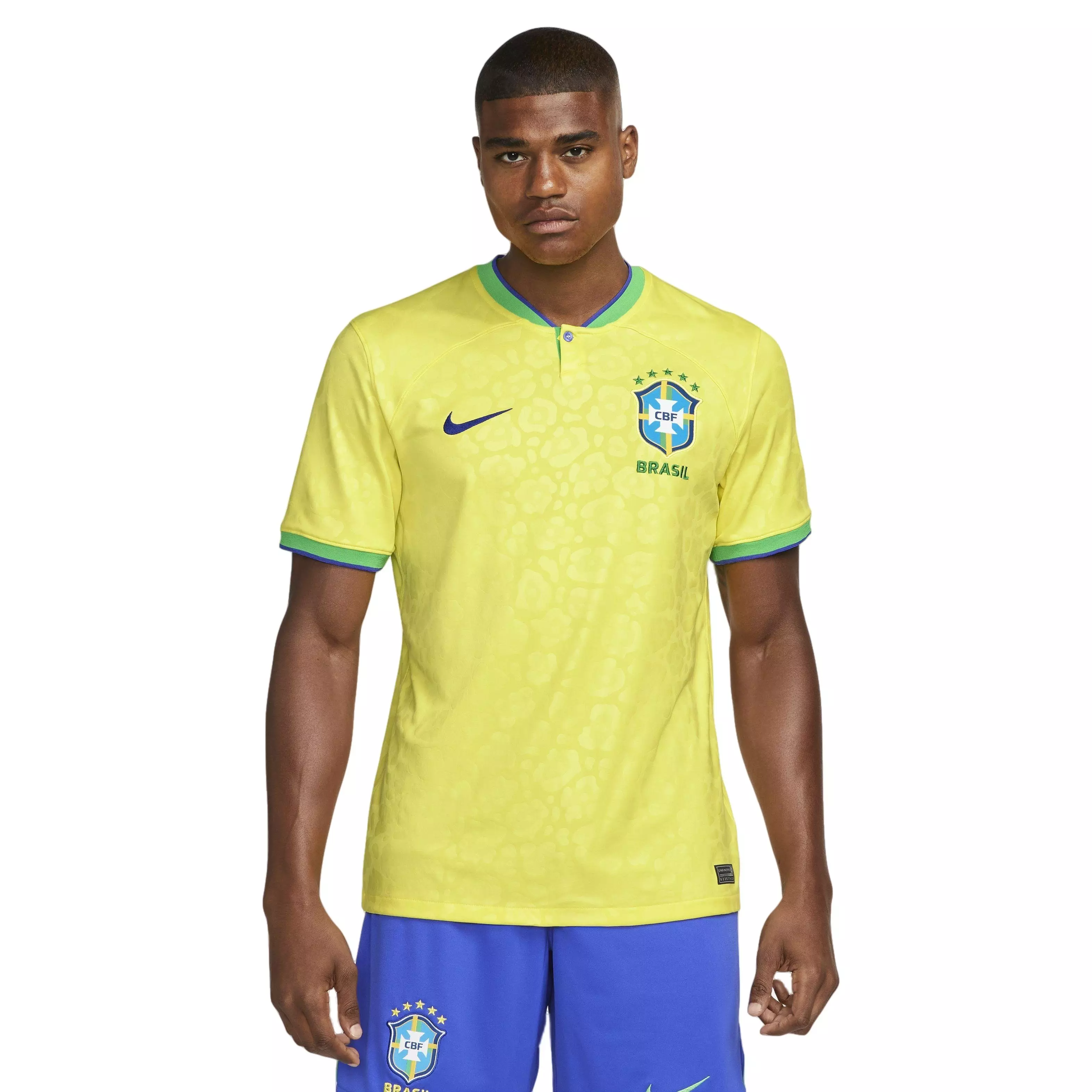 Nike Men's Brazil 2022/23 Stadium Home Dri-FIT ADV Soccer Jersey-Yellow - YELLOW
