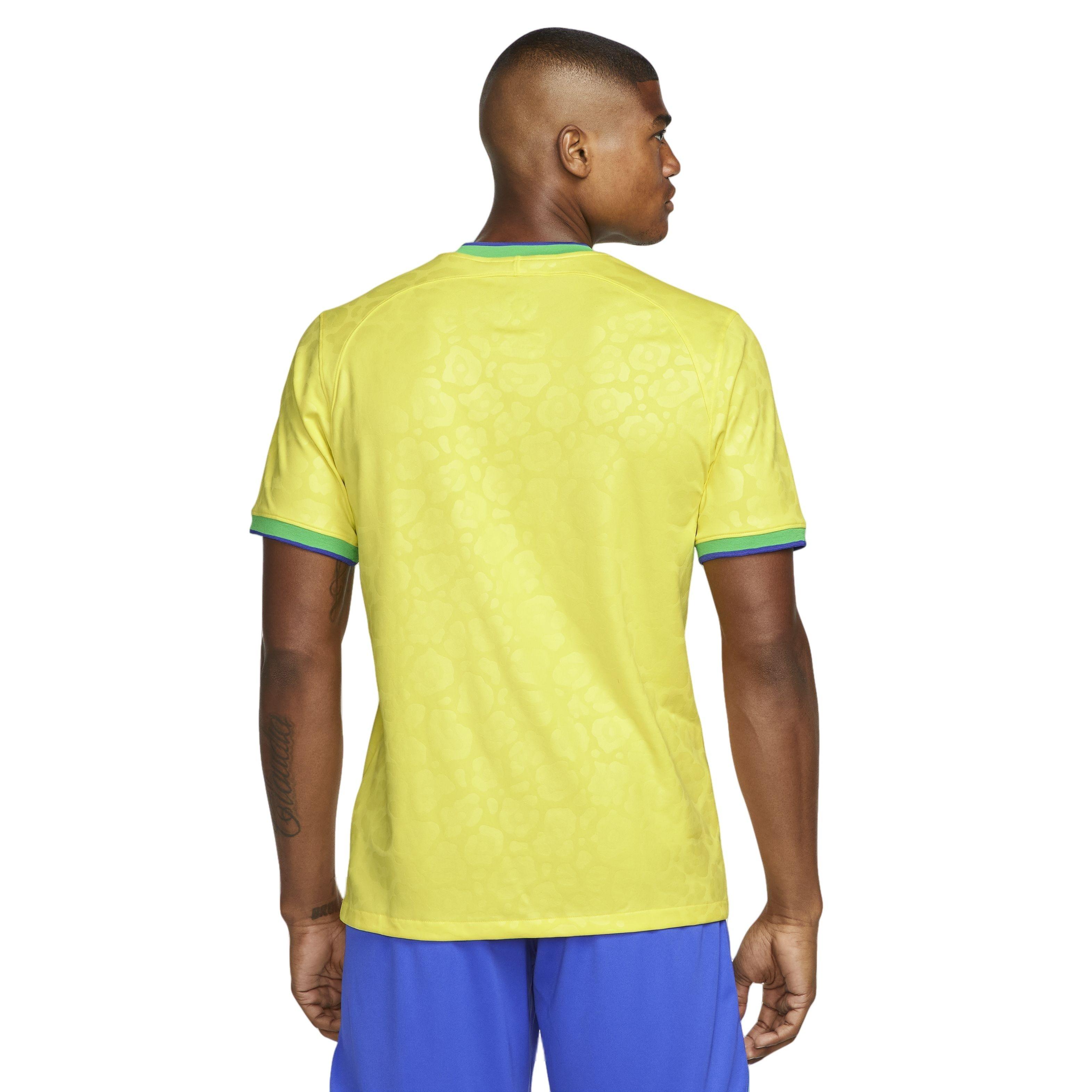 Nike Men's Brazil 2022/23 Stadium Home Dri-FIT ADV Soccer Jersey-Yellow - YELLOW Thumbnail View 2