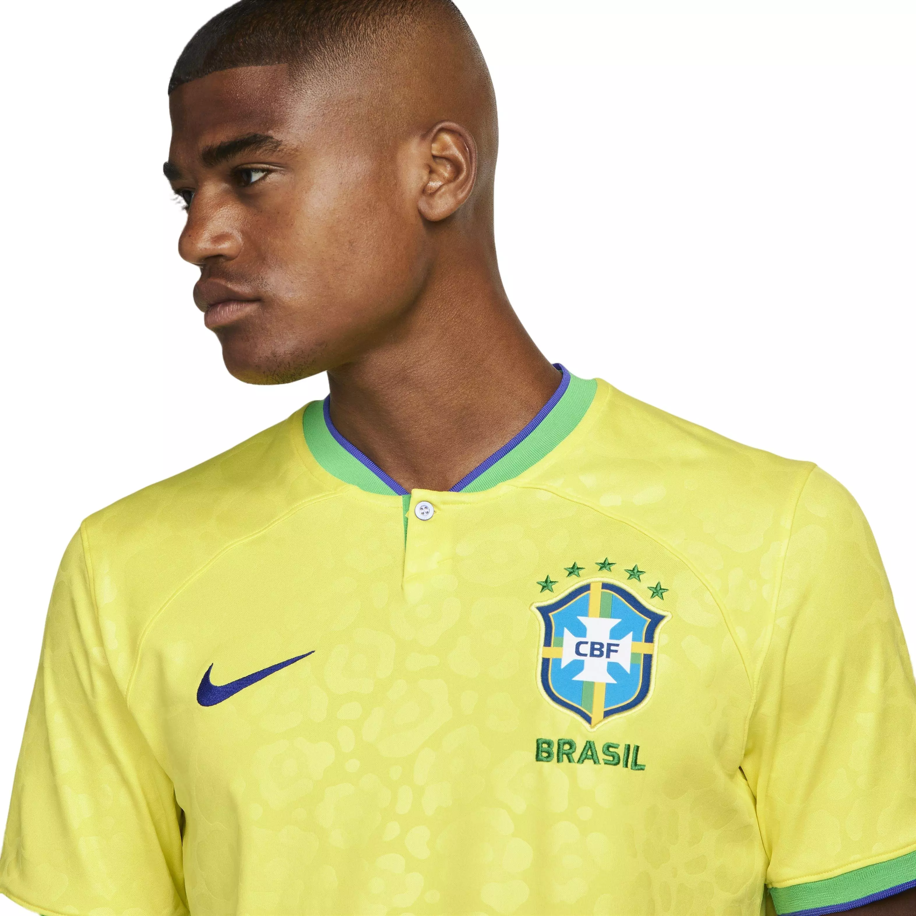 Nike Men's Brazil 2022/23 Stadium Home Dri-FIT ADV Soccer Jersey-Yellow - YELLOW