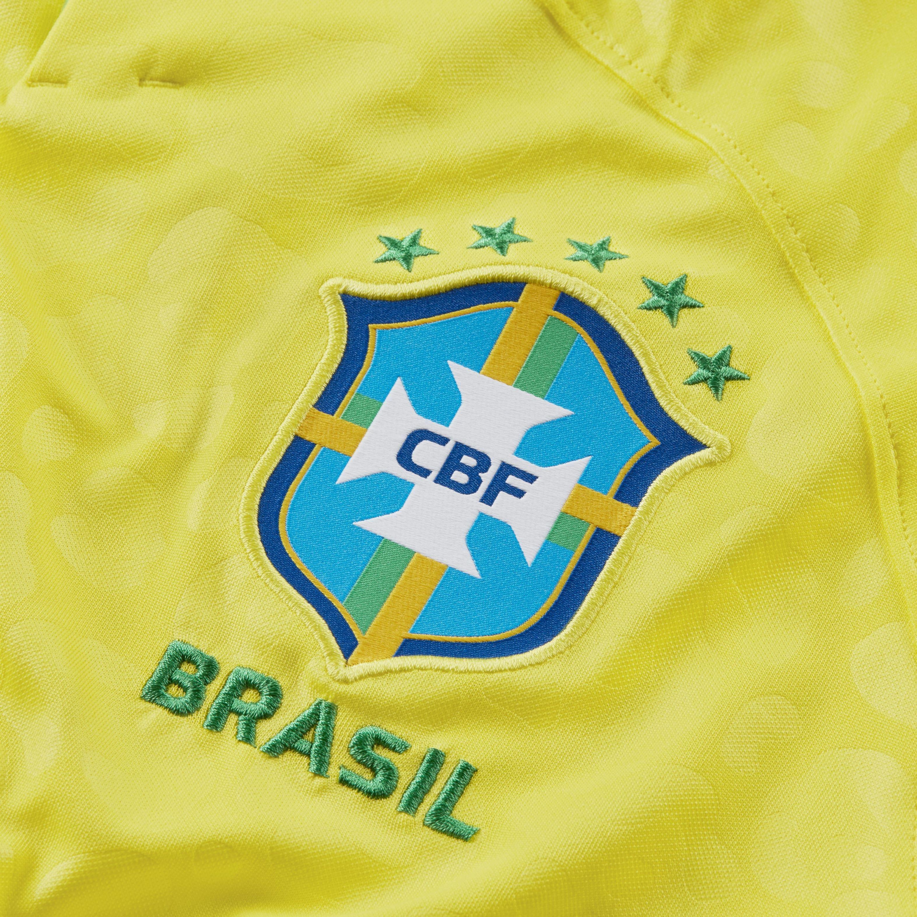 Nike Men's Brazil 2022/23 Stadium Home Dri-FIT ADV Soccer Jersey-Yellow - YELLOW Thumbnail View 5