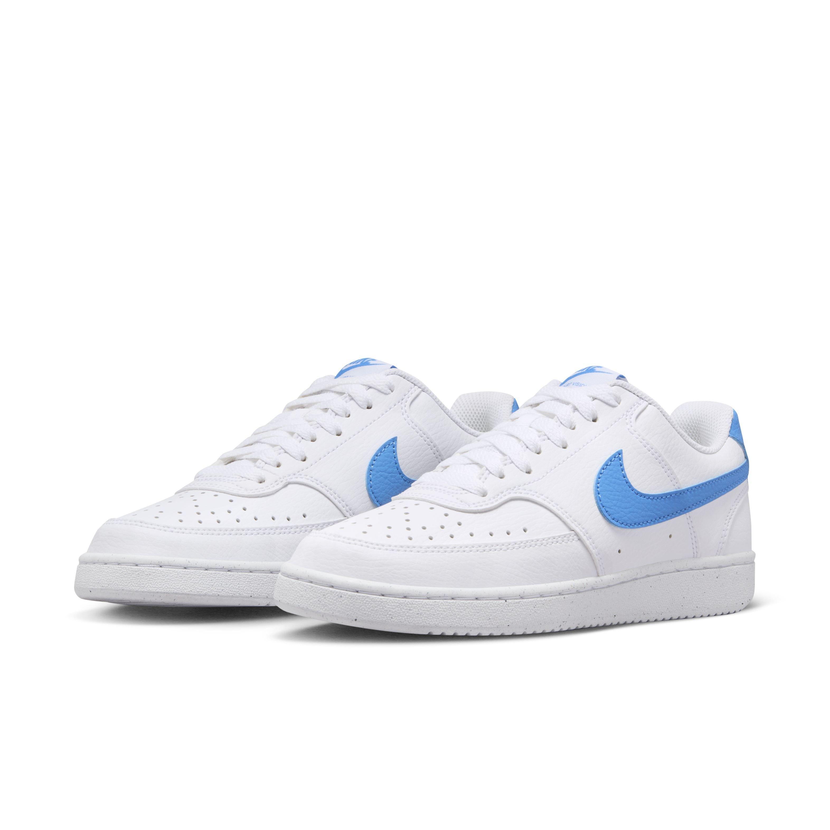 Nike Court Vision Low Next Nature "White/University Blue" Women's Shoe - WHITE/BLUE Thumbnail View 3