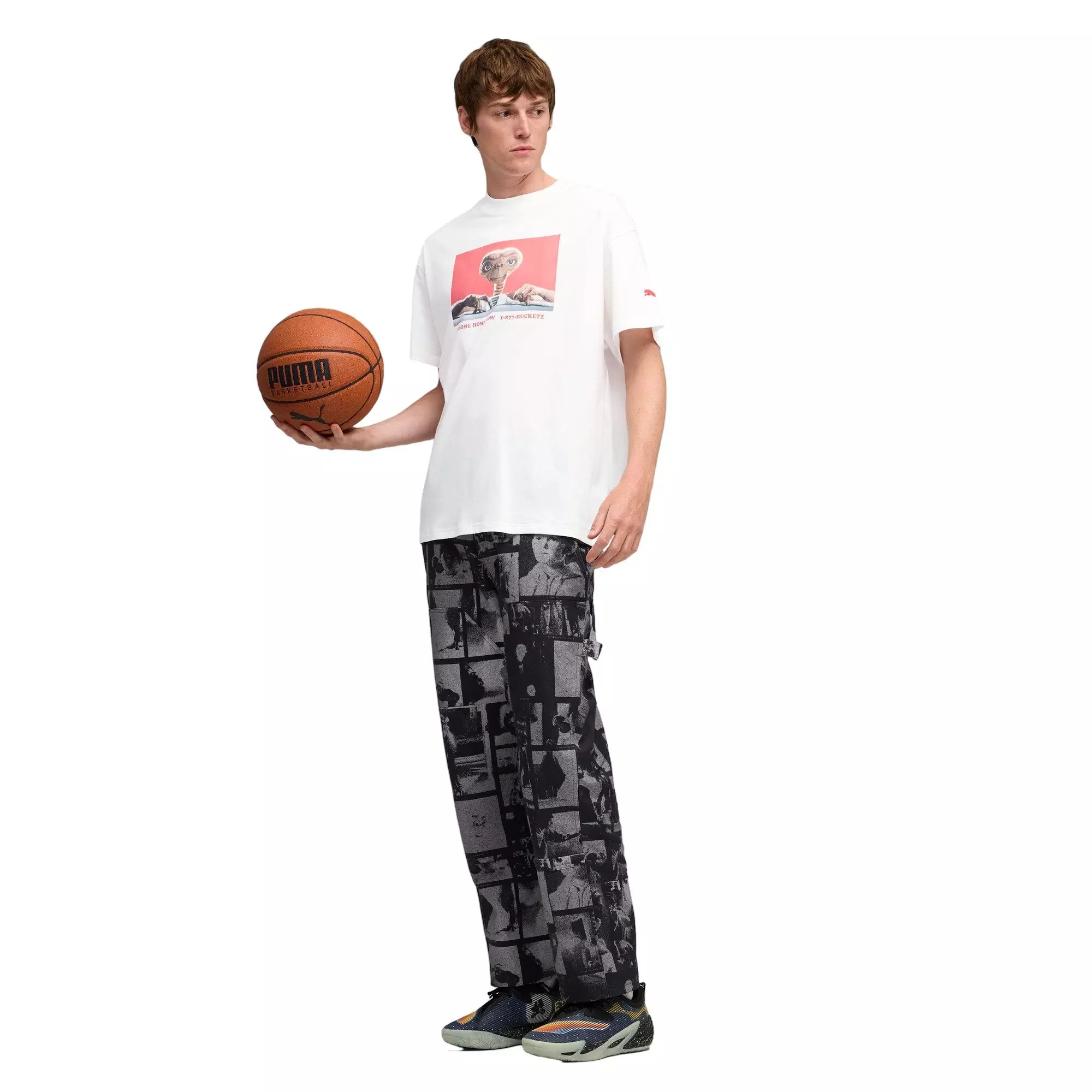 PUMA Hoops x E.T. Men's Phone Home Basketball Tee - WHITE