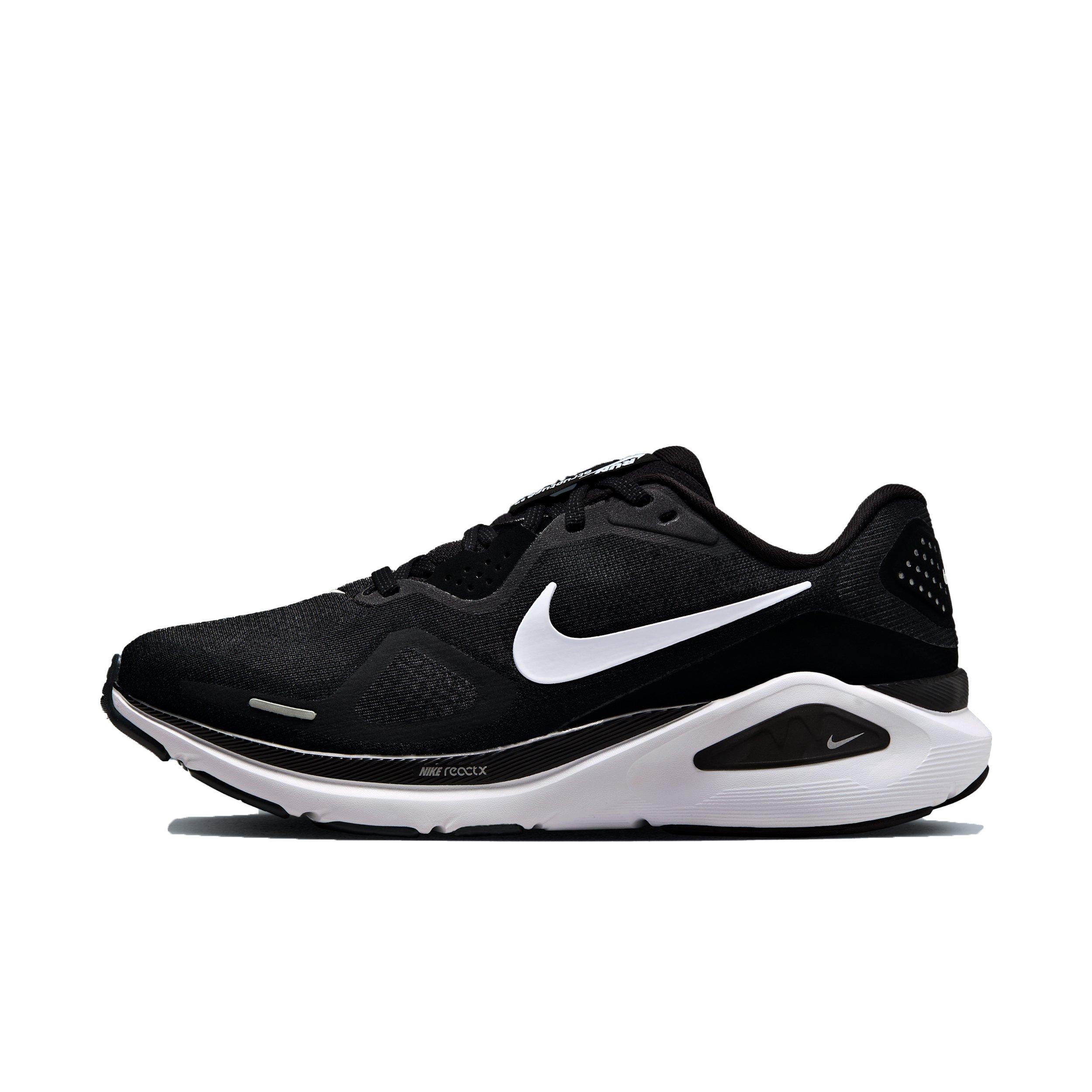 Nike Structure 26 "Black/Wolf Grey/Metallic Silver/White" Women's Wide Running Shoe - BLACK/GREY/SILVER/WHITE Thumbnail View 2