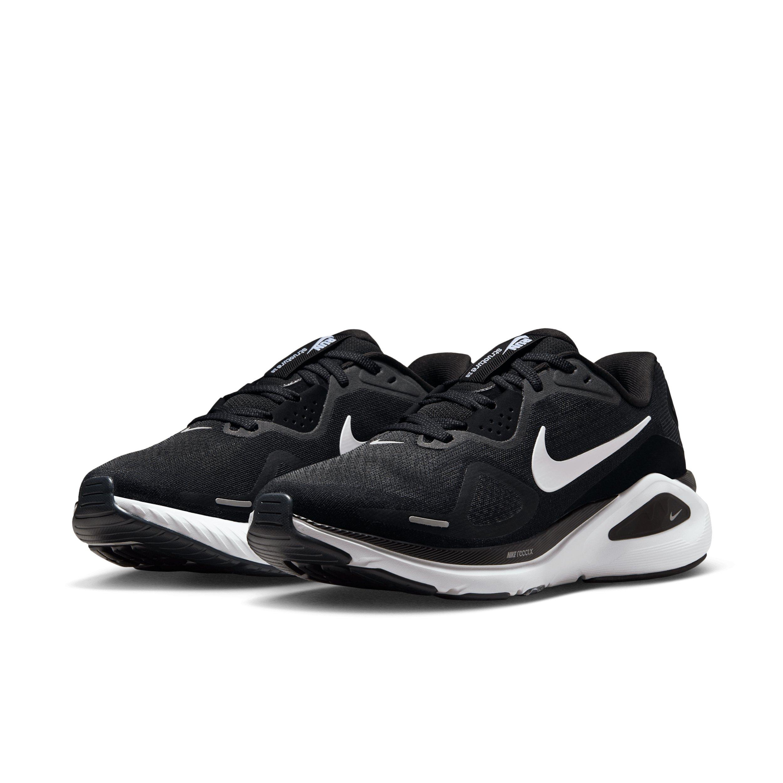 Nike Structure 26 "Black/Wolf Grey/Metallic Silver/White" Women's Wide Running Shoe - BLACK/GREY/SILVER/WHITE Thumbnail View 3
