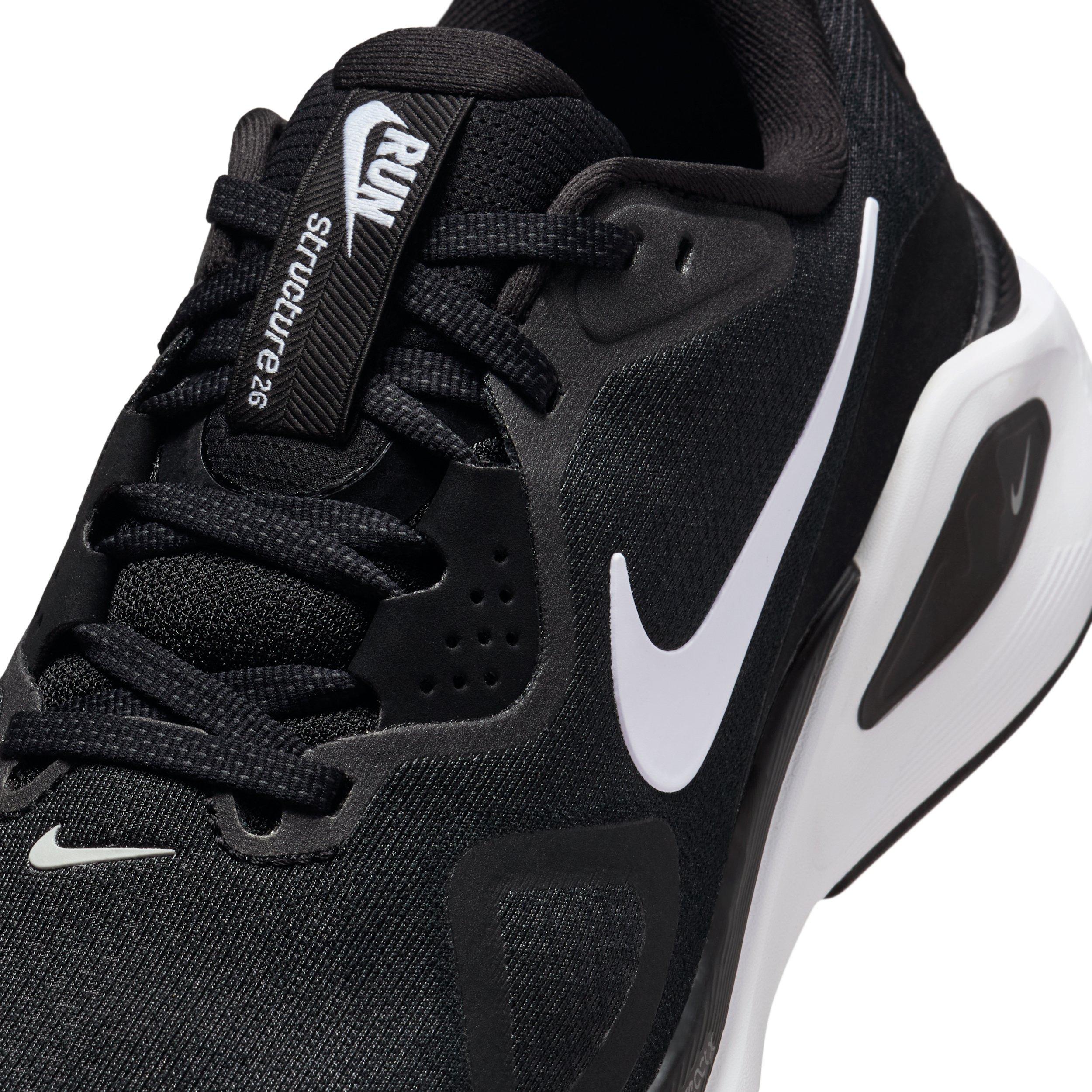 Nike Structure 26 "Black/Wolf Grey/Metallic Silver/White" Women's Wide Running Shoe - BLACK/GREY/SILVER/WHITE Thumbnail View 7