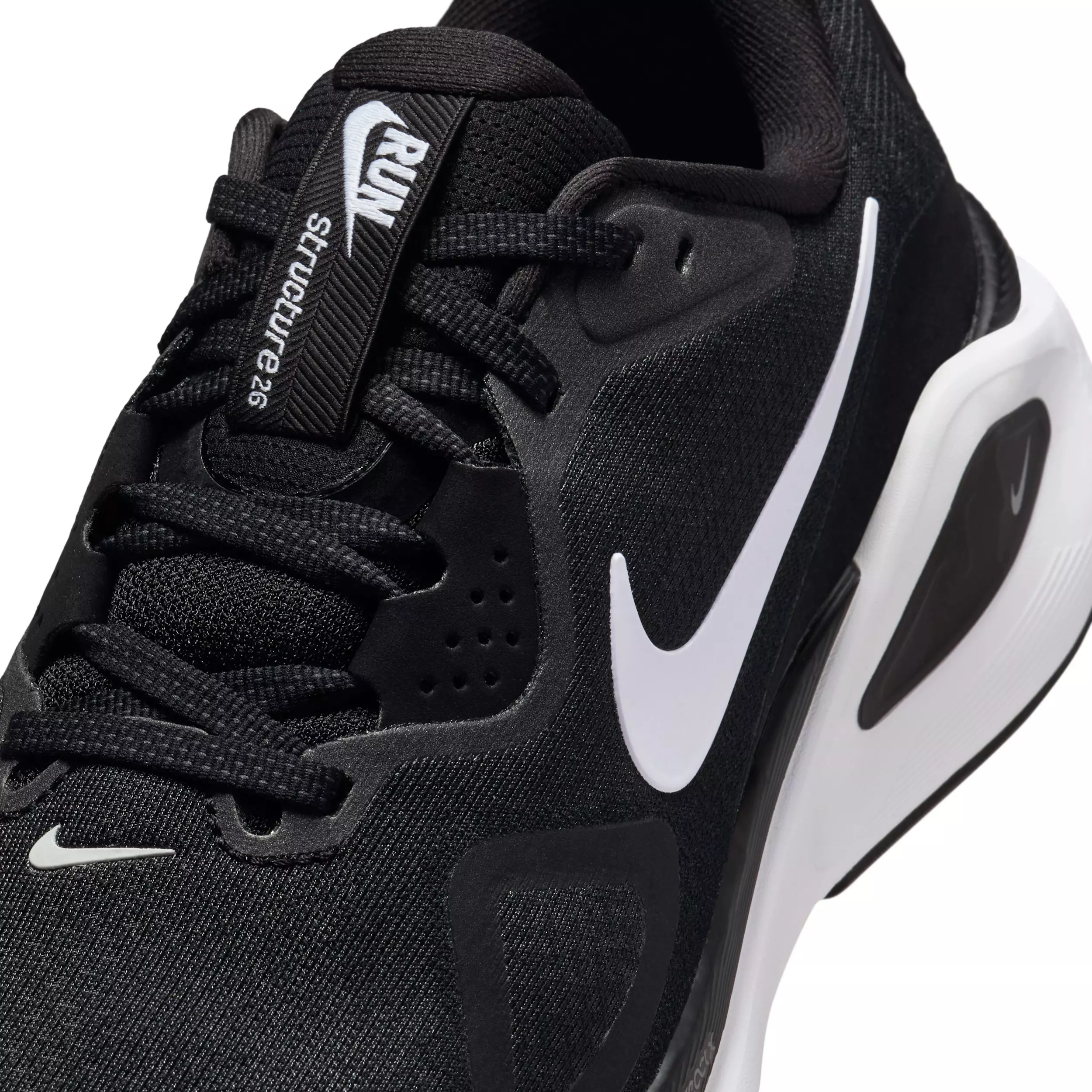 Nike Structure 26 "Black/Wolf Grey/Metallic Silver/White" Women's Wide Running Shoe - BLACK/GREY/SILVER/WHITE