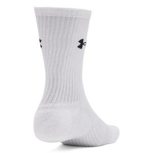 Under Armour Unisex Adult Performance Cotton 6-Pack Crew Socks - White/Black - WHITE/BLACK