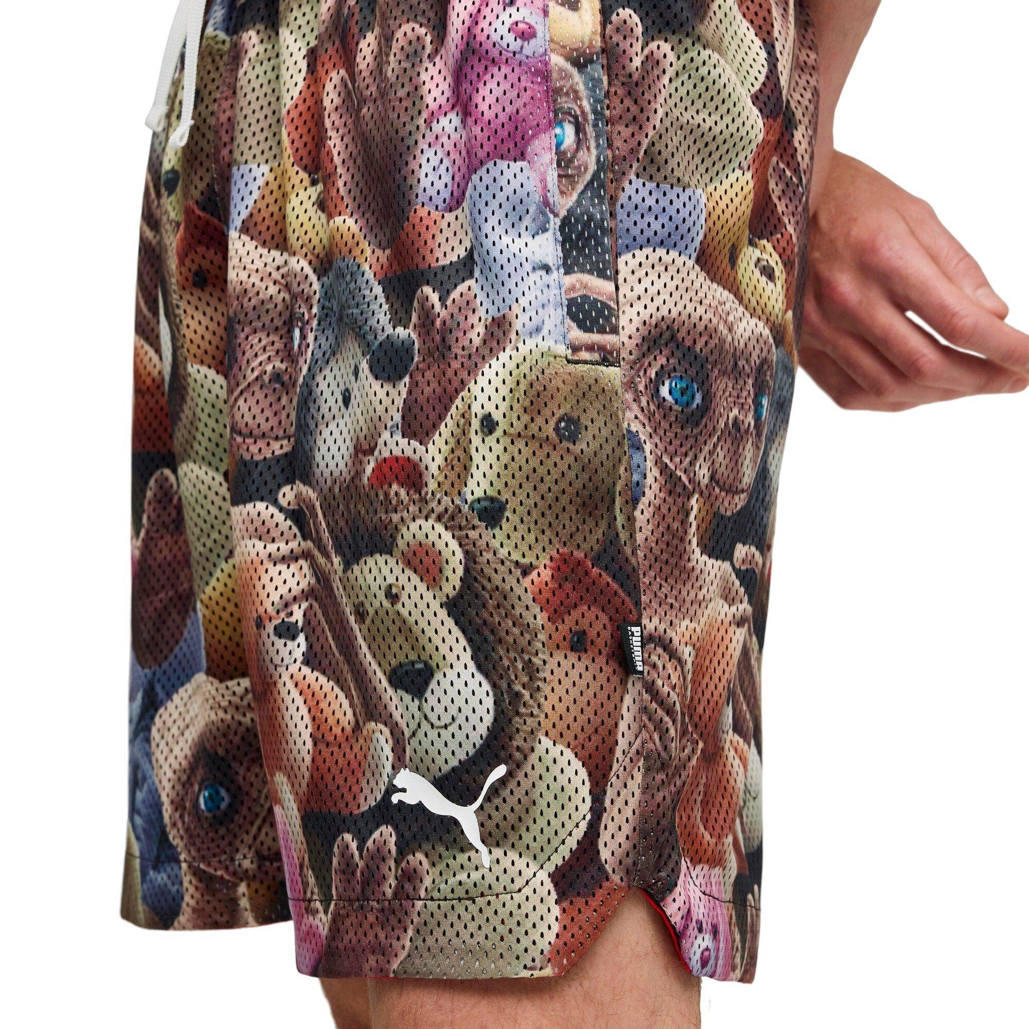 PUMA Hoops x E.T. Men's Patterned Basketball Short - BLACK Thumbnail View 1