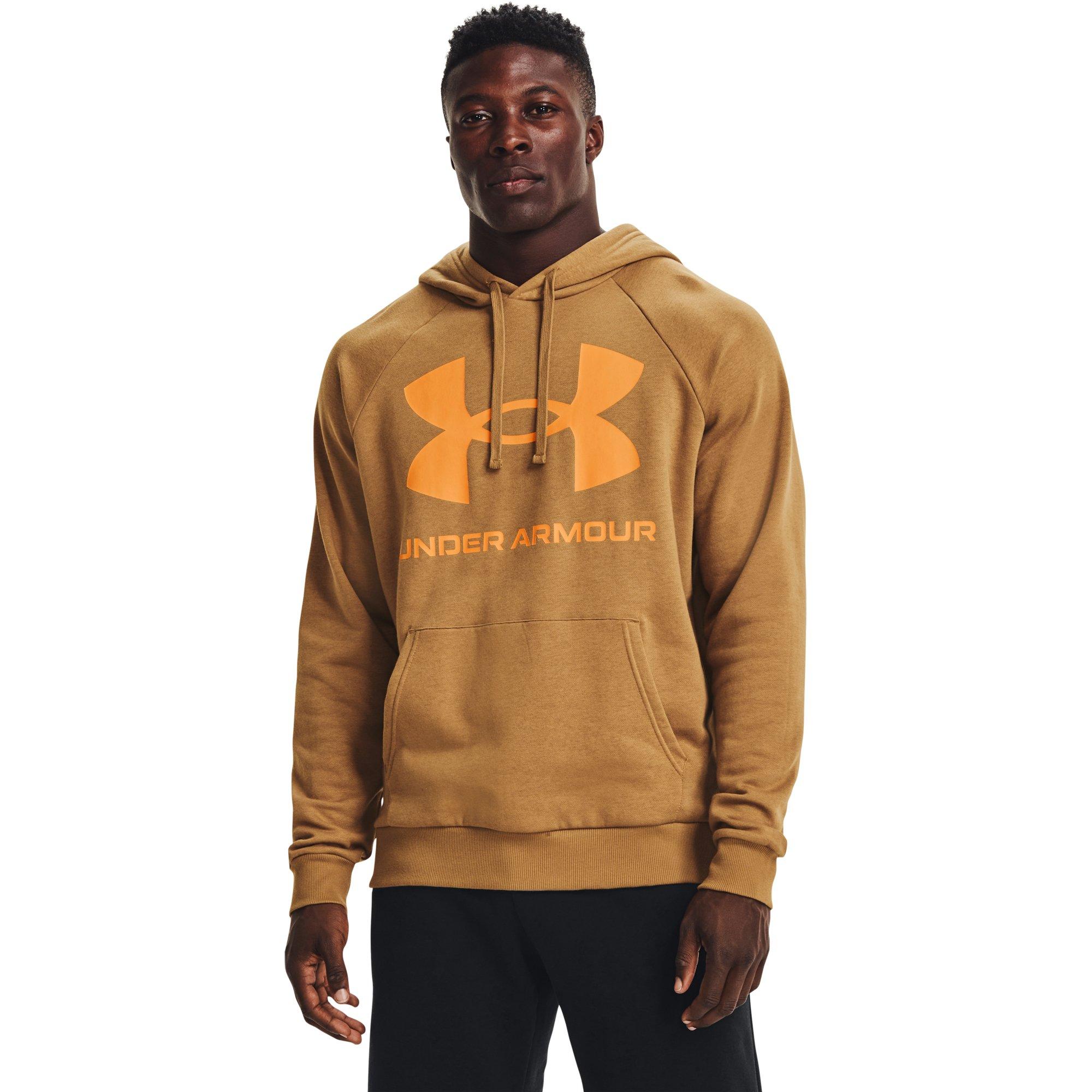 Under Armour Men's Orange Rival Fleece Big Logo Hoodie - Hibbett