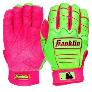 Franklin Sports Youth MLB CFX(R) Pro Batting Gloves - Green/Pink
