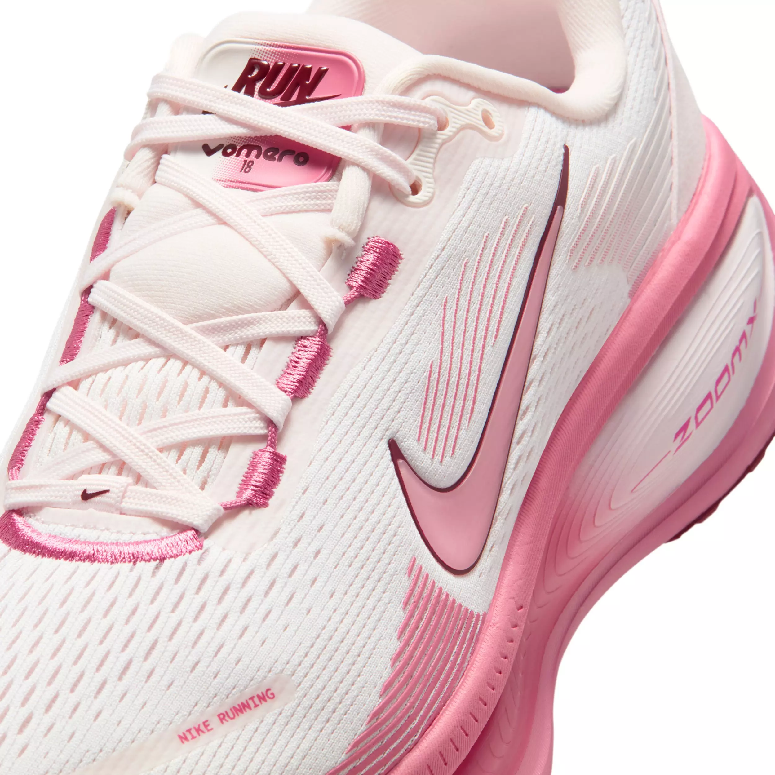 Nike Vomero 18 "White/Pearl Pink/Team Red/Peony" Women's Running Shoe - WHITE/PINK/RED/PEONY