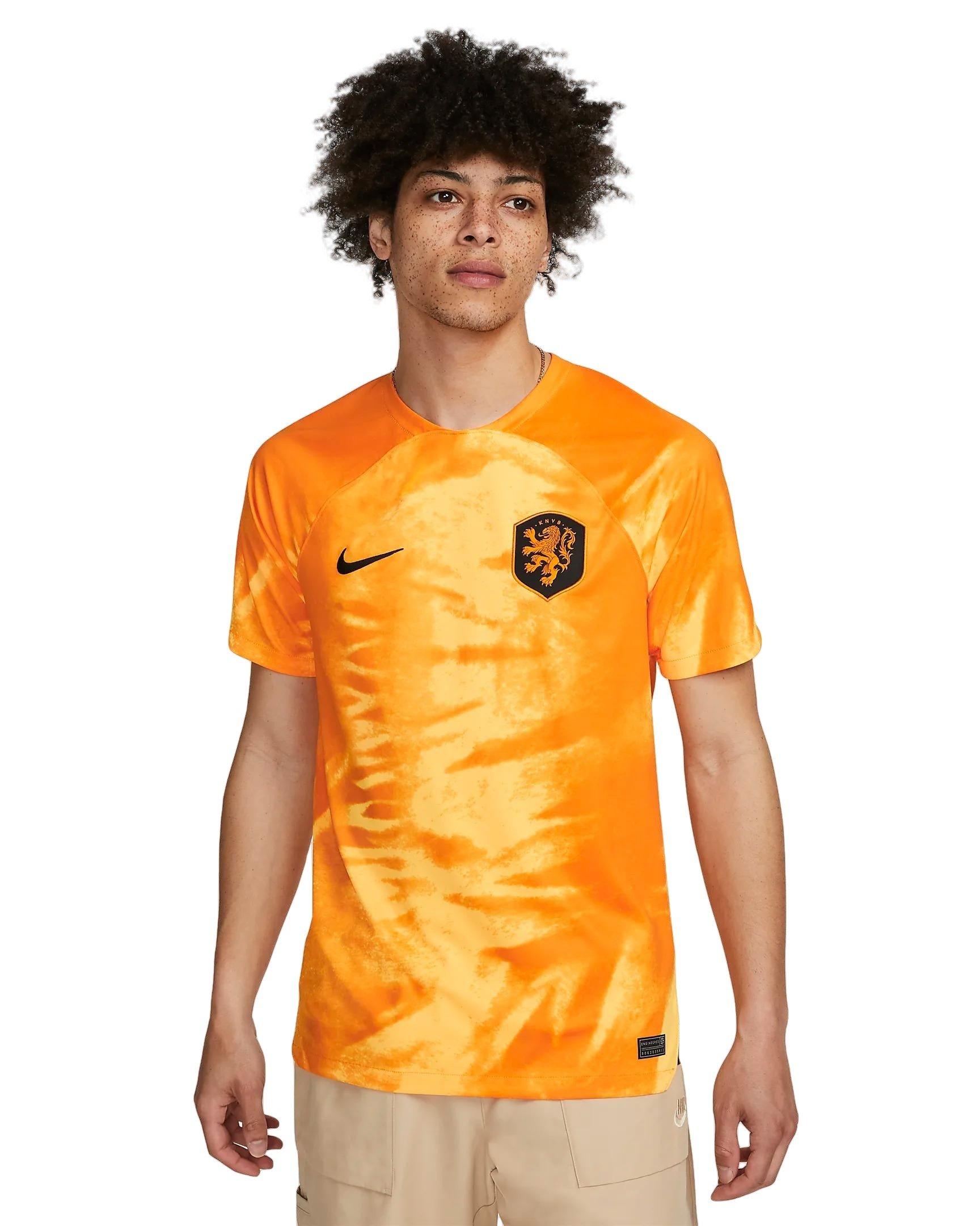 Nike Men's Netherlands 2022/23 Stadium Home Dri-FIT ADV Soccer Jersey-Yellow - YELLOW Thumbnail View 1