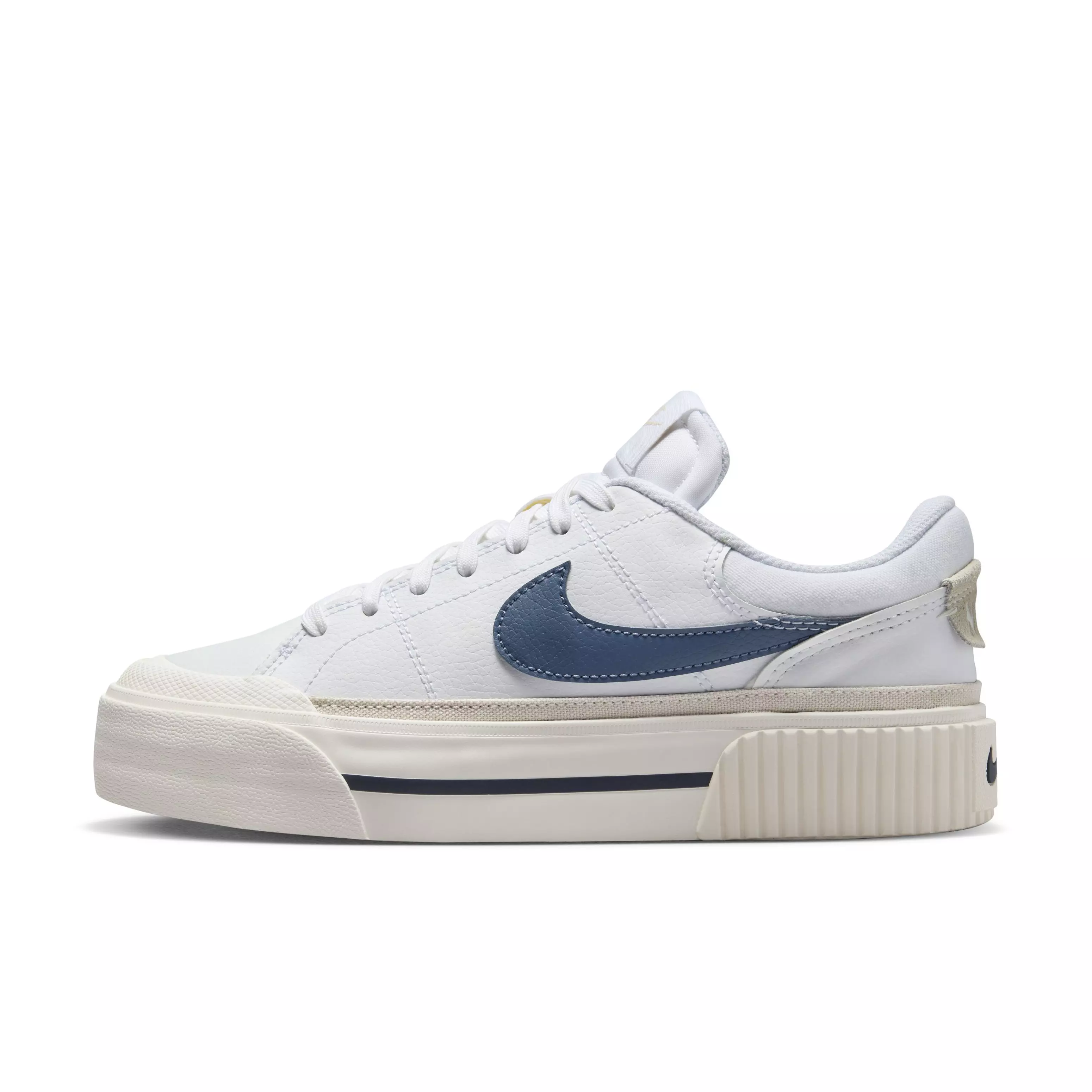 Nike Court Legacy Lift "White/Light Orewood Brown/Sail/Diffused Blue" Women's Shoe - WHITE/LT BROWN/SAIL/BLUE