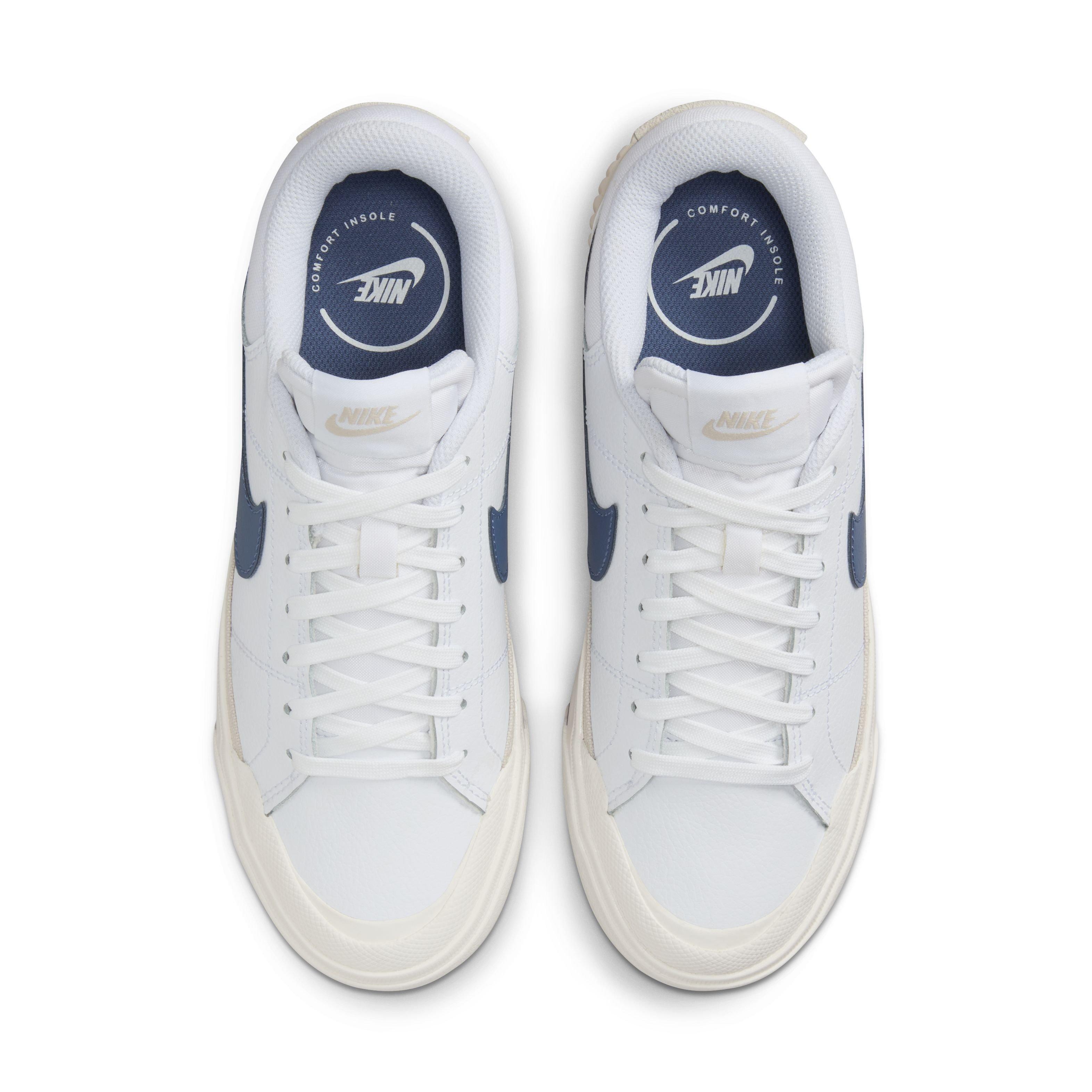 Nike Court Legacy Lift "White/Light Orewood Brown/Sail/Diffused Blue" Women's Shoe - WHITE/LT BROWN/SAIL/BLUE Thumbnail View 4