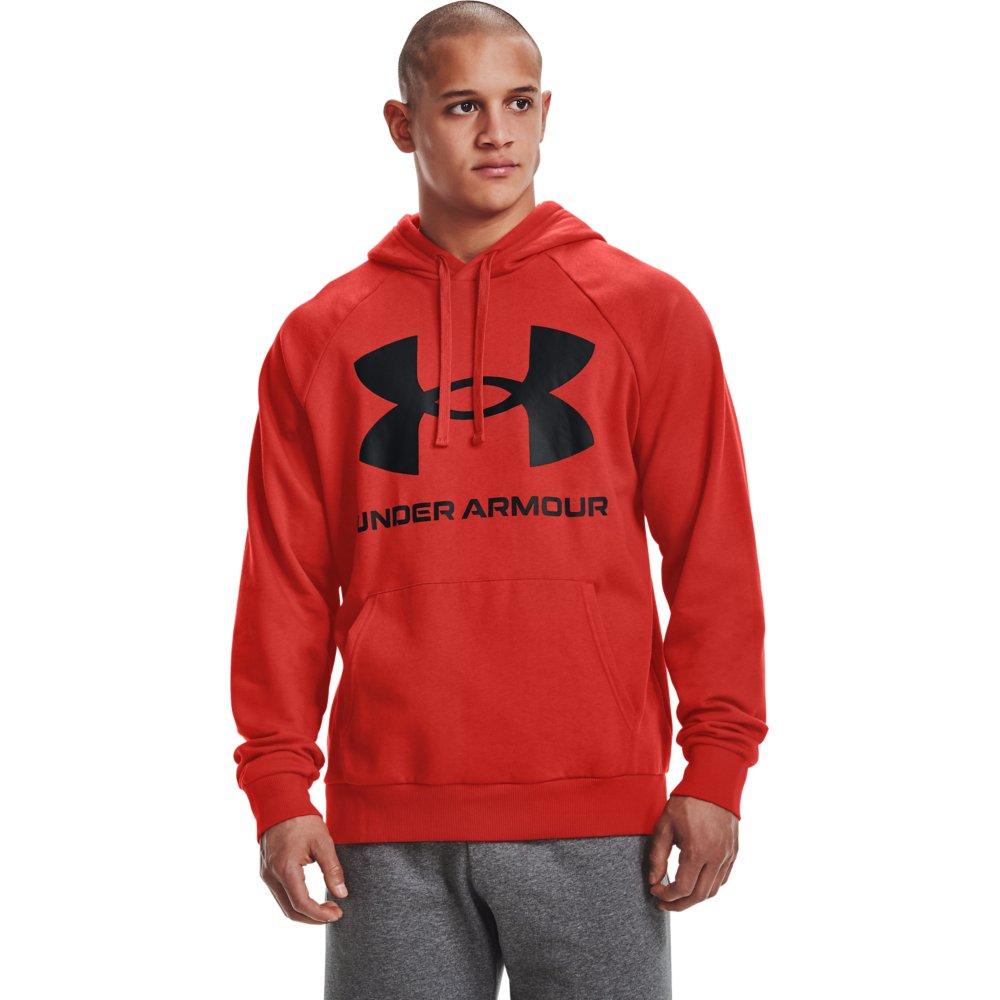 Under Armour Men's Red/Black Rival Fleece Big Logo Hoodie