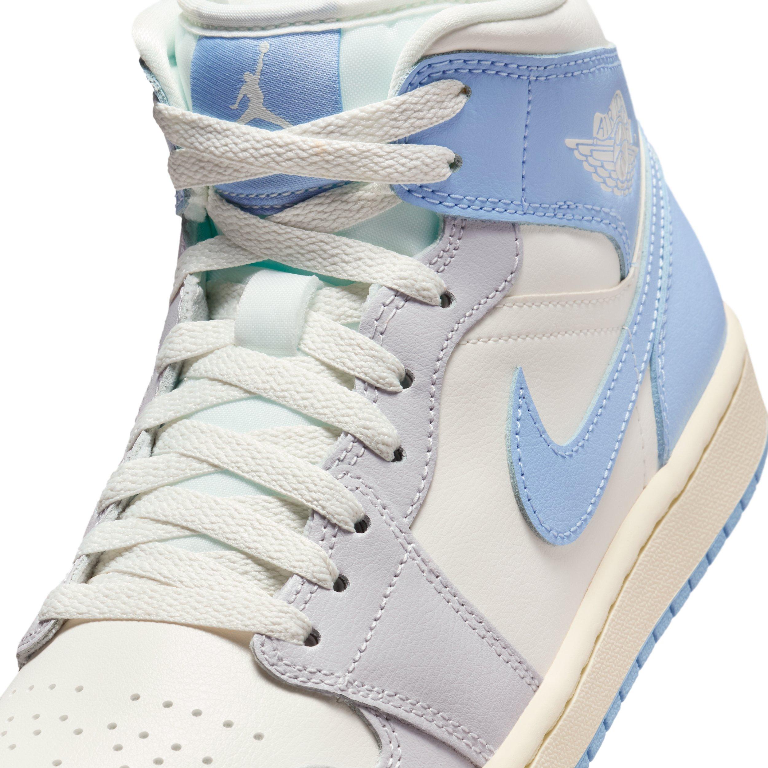 Jordan 1 Mid Women's Psychic Blue Leather Shoe | Hibbett