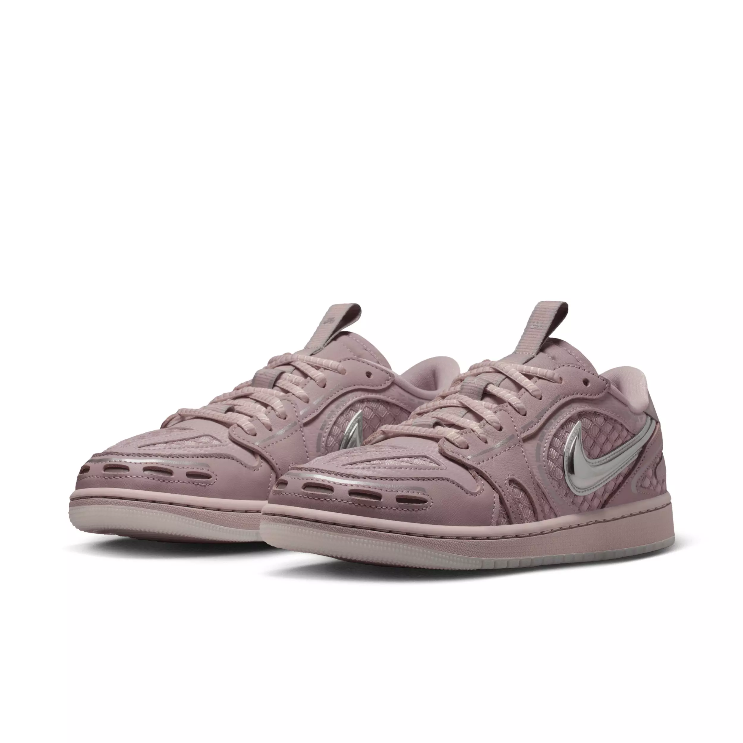 Jordan 1 Low Method of Make "Particle Rose/Barely Rose/Metallic Silver/Enigma Stone" Women's Shoe - ROSE/ROSE/SILVER/STONE