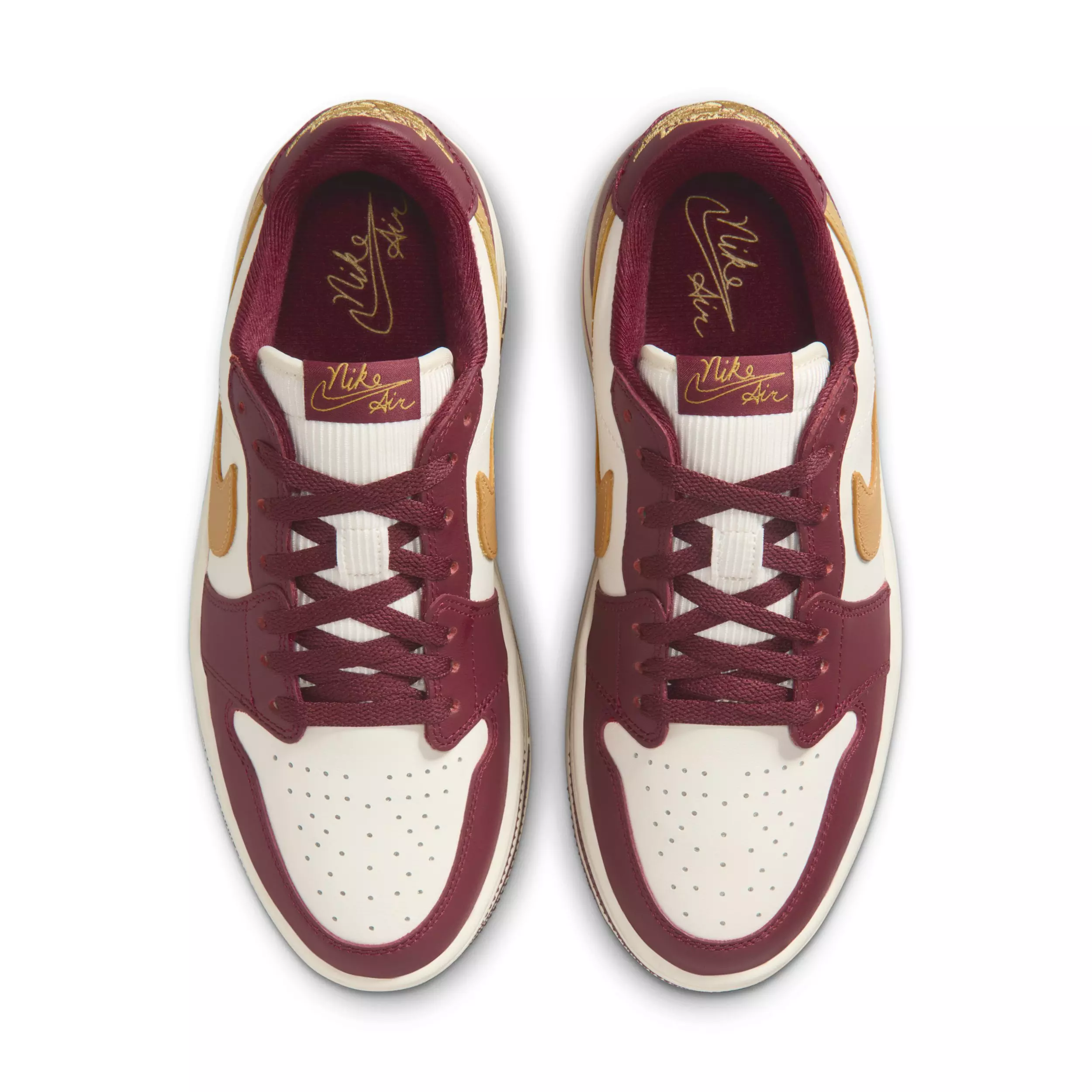 Jordan 1 Triple Stack "Team Red/Pale Ivory/Sanded Gold" Women's Shoe - RED/IVORY/GOLD