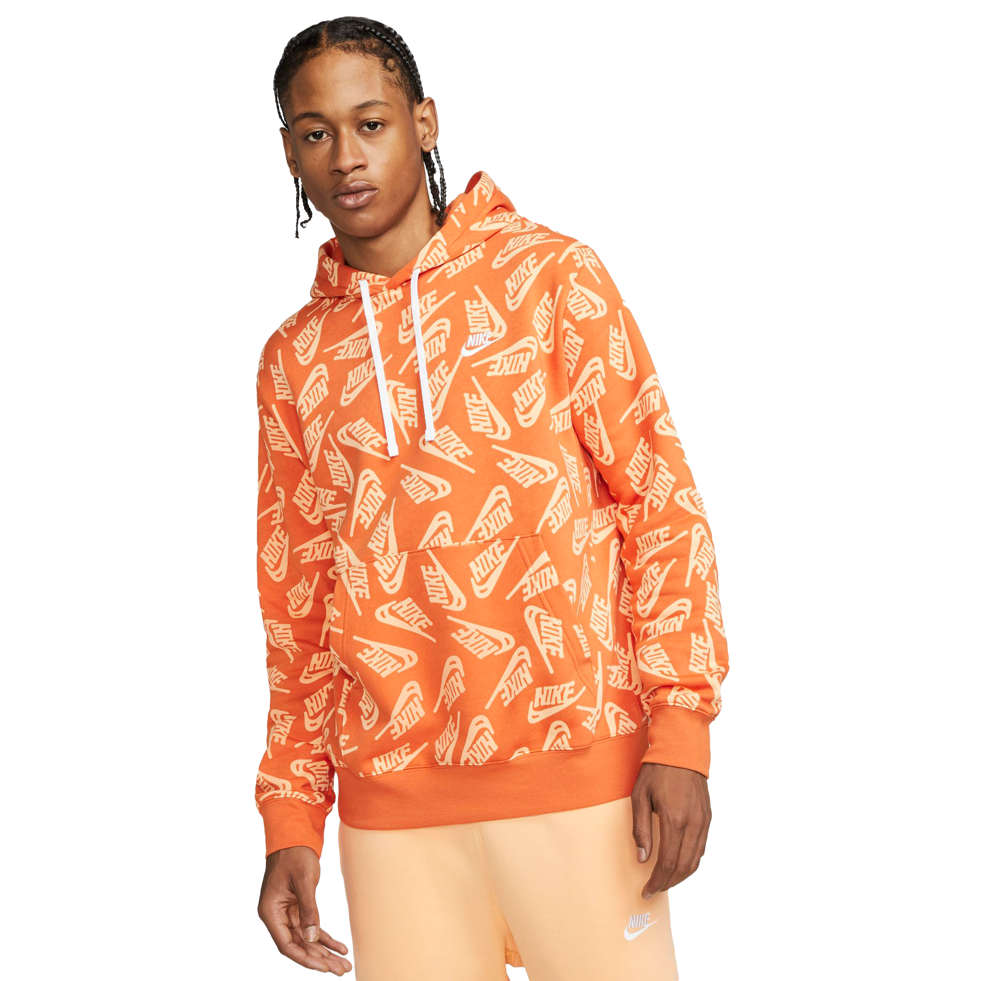 picar Envolver Lionel Green Street Nike Men's Sportswear Essentials All Over Print "Orange" Pullover Hoodie