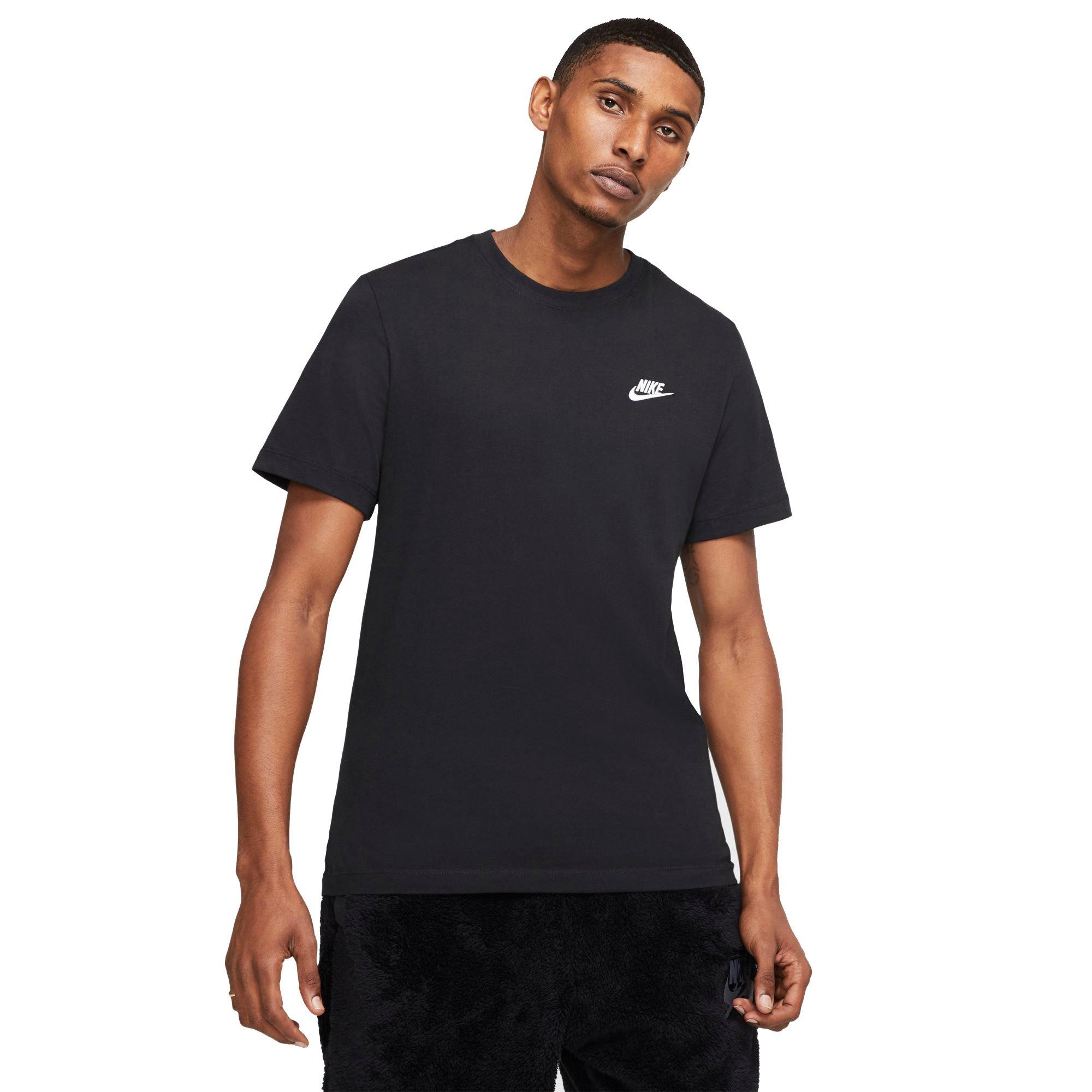 Nike Men's "Black" Sportswear Club Tee - BLACK Thumbnail View 1