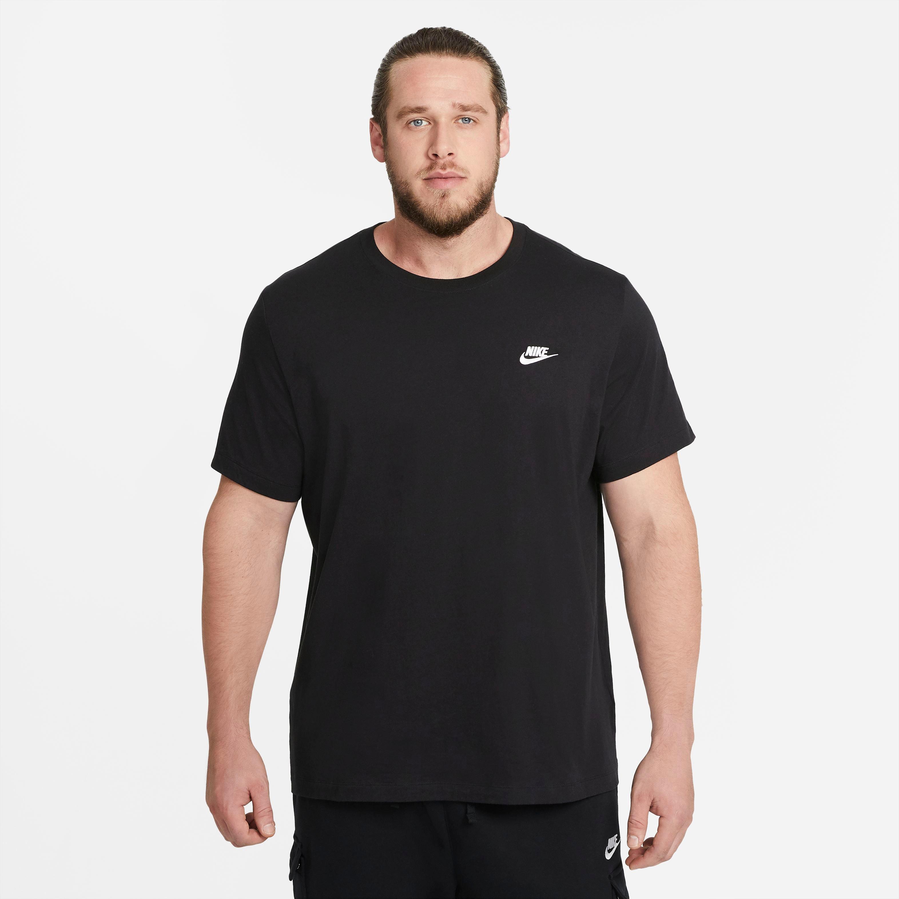 Nike Men's "Black" Sportswear Club Tee - BLACK Thumbnail View 5