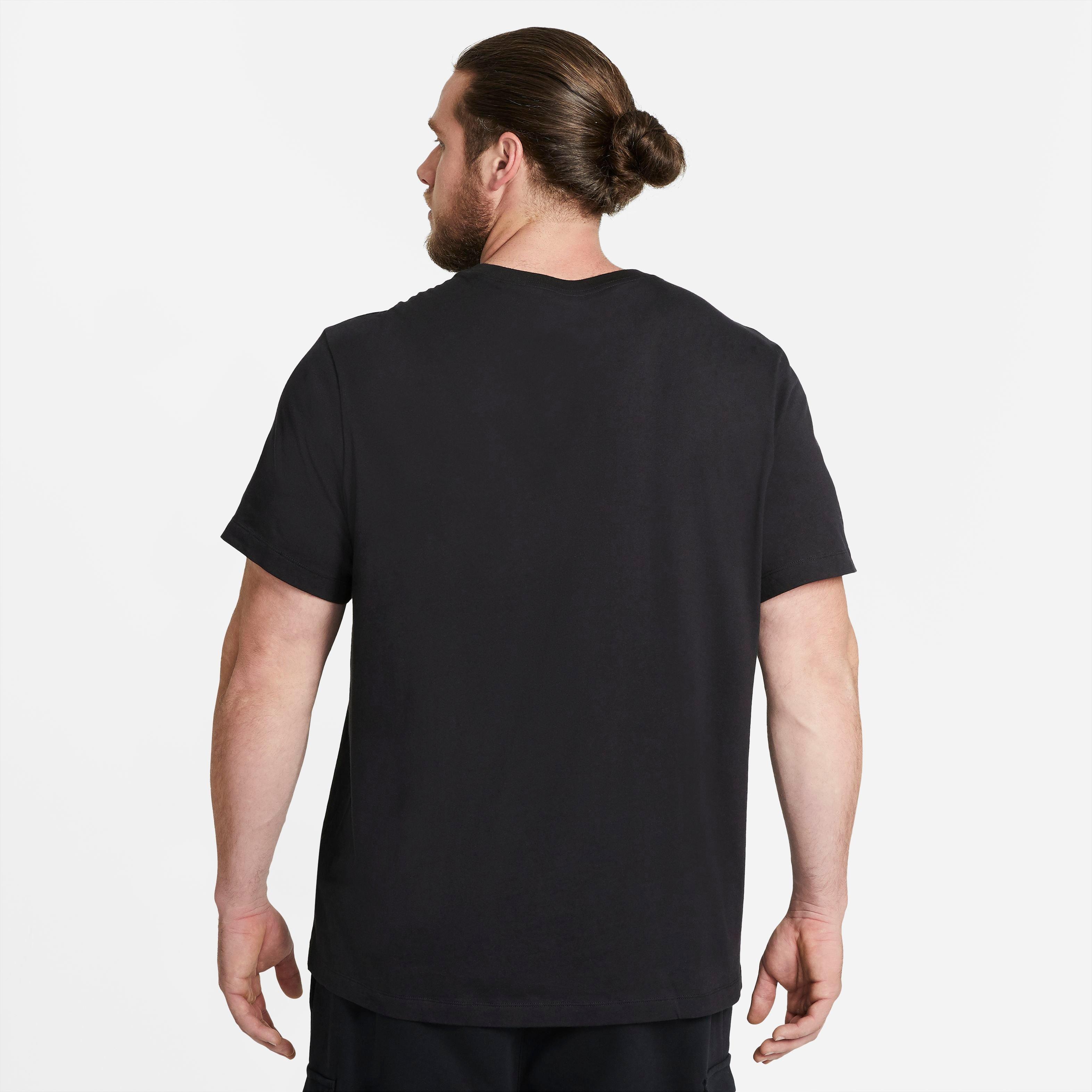 Nike Men's "Black" Sportswear Club Tee - BLACK Thumbnail View 6