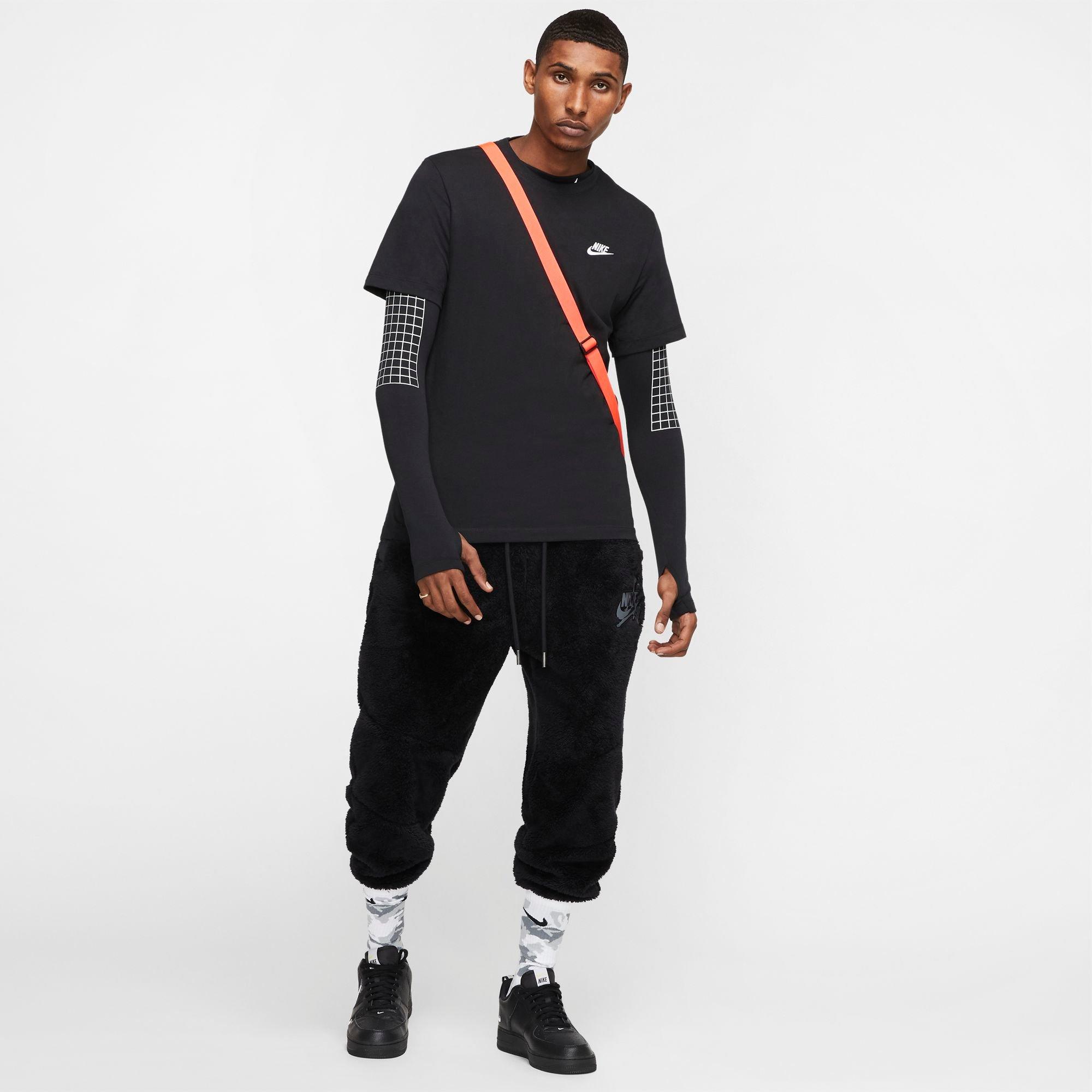 Nike Men's "Black" Sportswear Club Tee - BLACK Thumbnail View 4