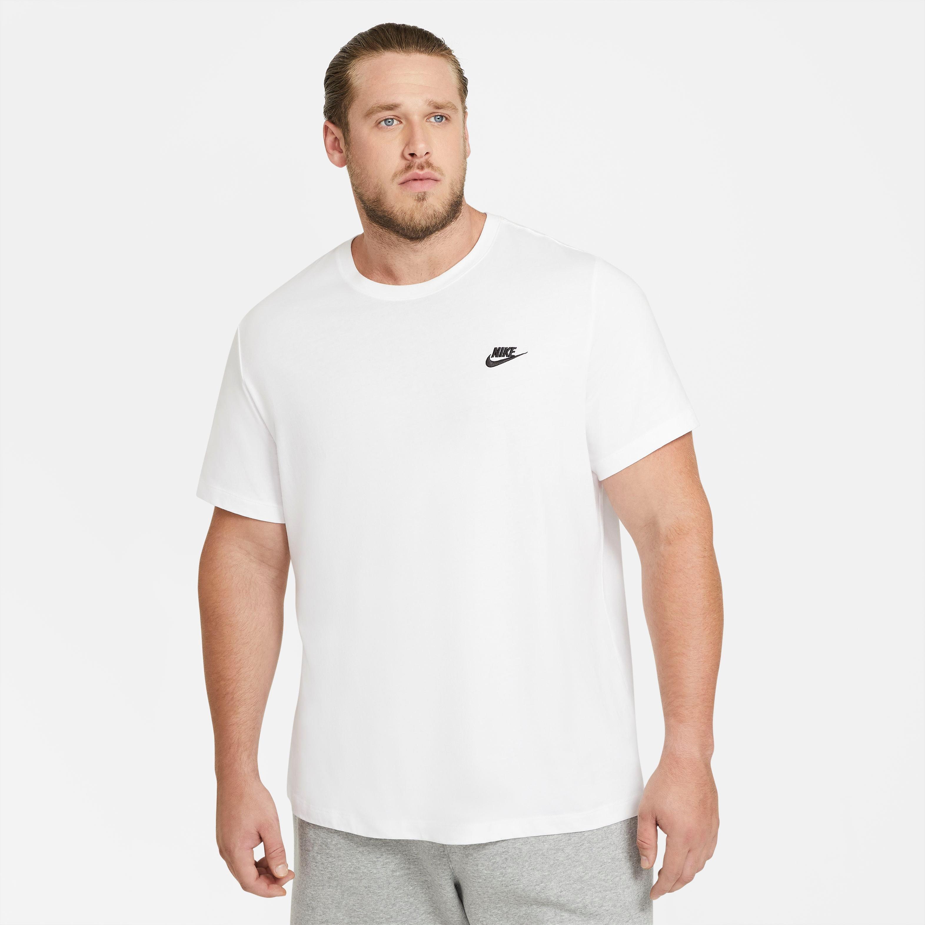 Nike Men's "White" Sportswear Club Tee - WHITE/BLACK Thumbnail View 5