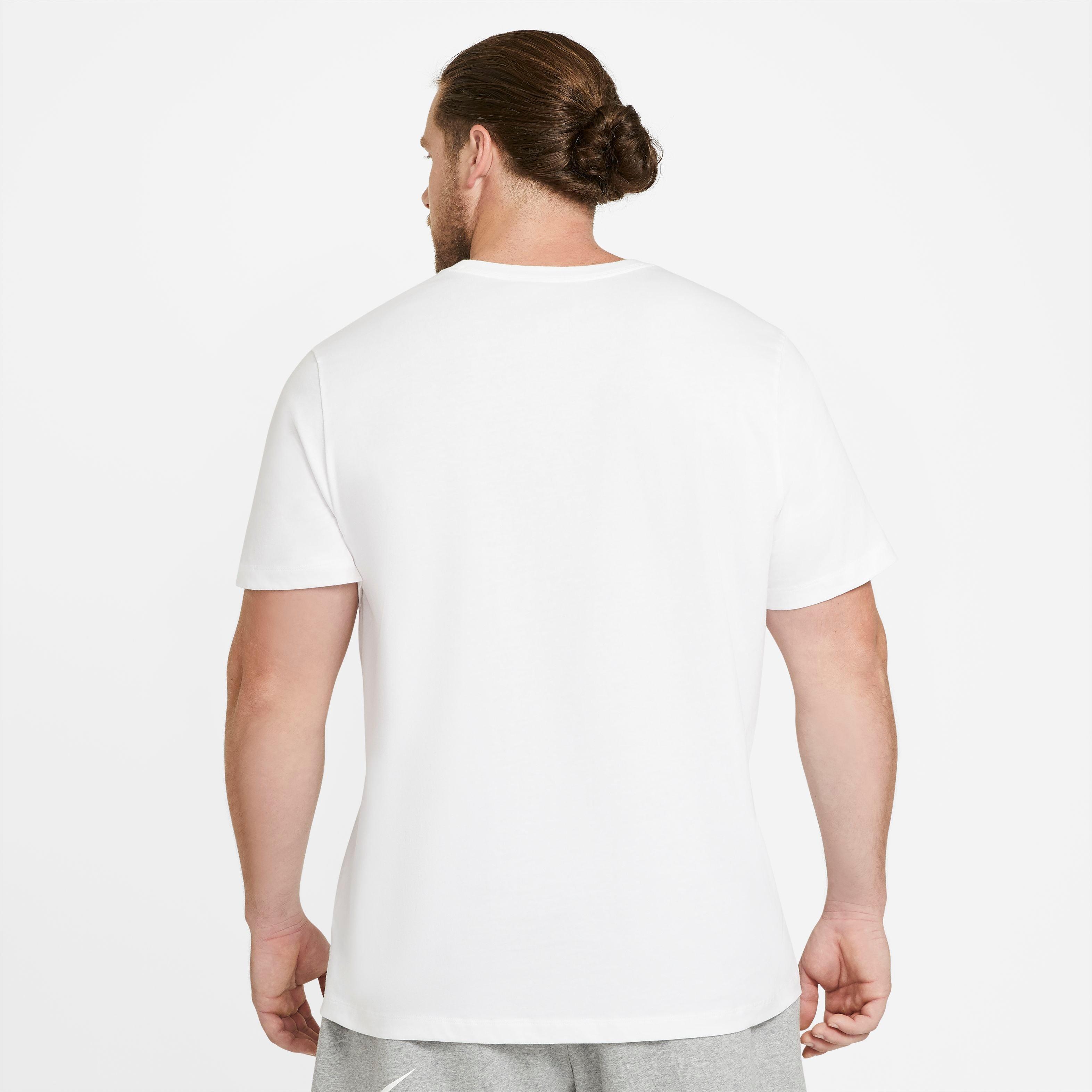 Nike Men's "White" Sportswear Club Tee - WHITE/BLACK Thumbnail View 6