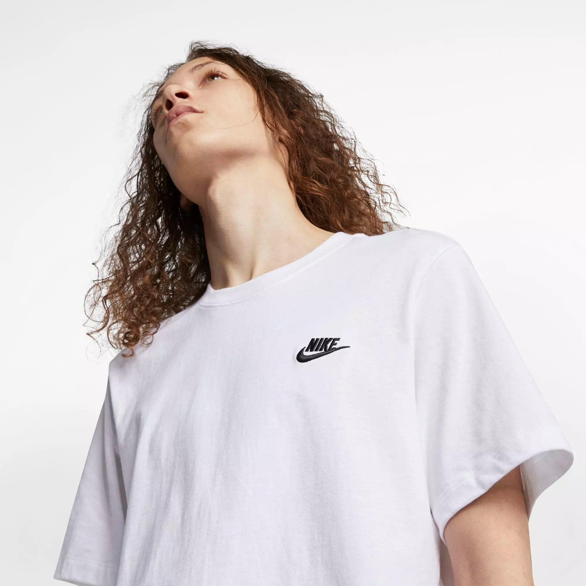 Nike Men's "White" Sportswear Club Tee - WHITE/BLACK